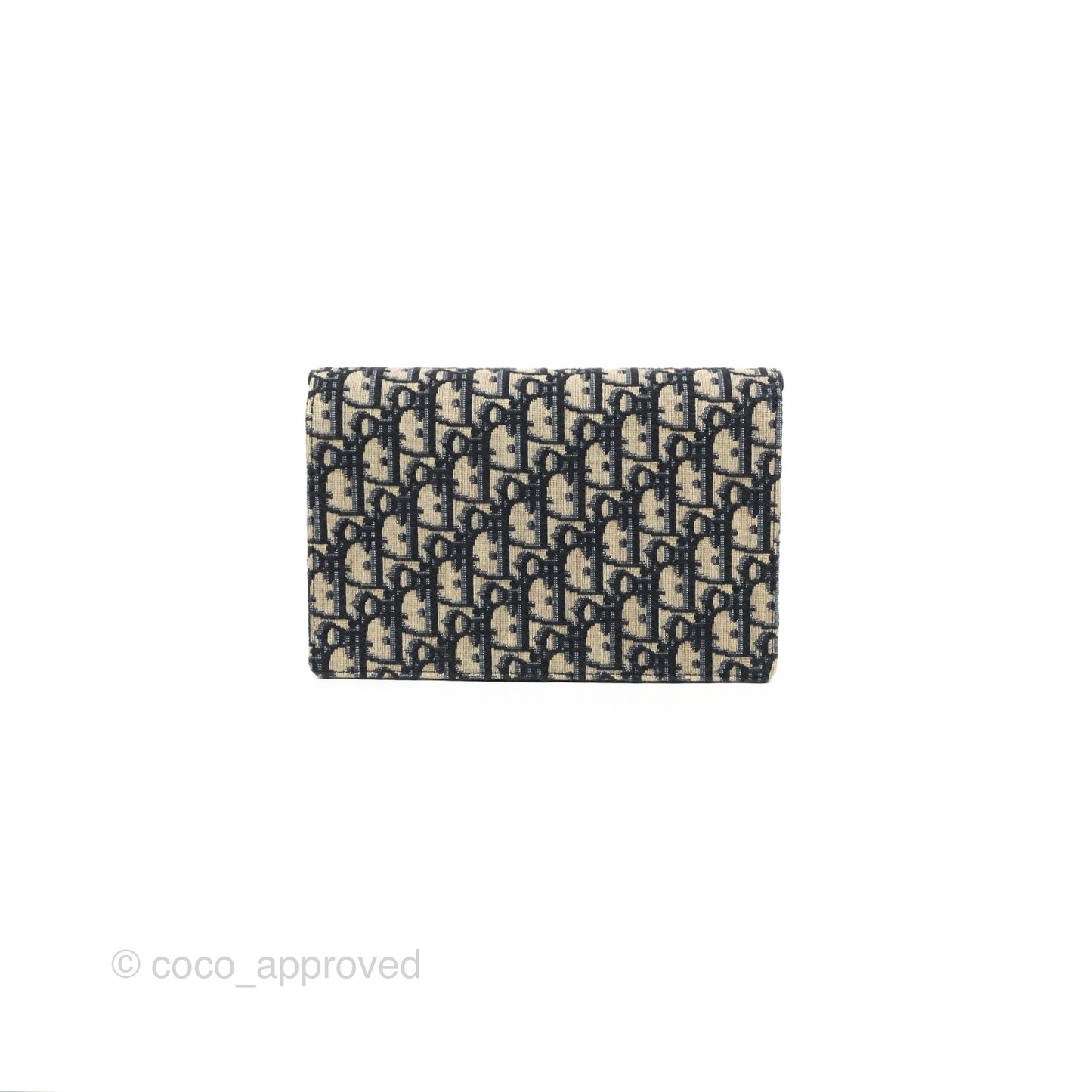 Christian Dior Saddle Chain Pouch Navy Oblique Jacquard