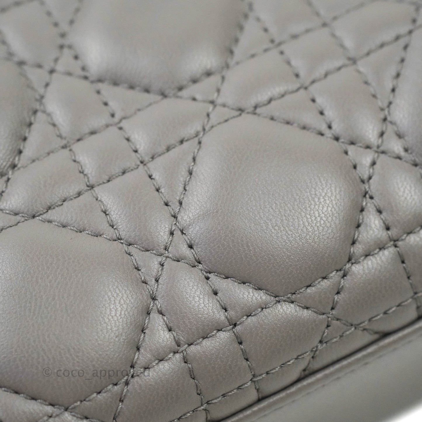 Christian Dior Lambskin My ABCDior Lady Dior Grey Gold Hardware