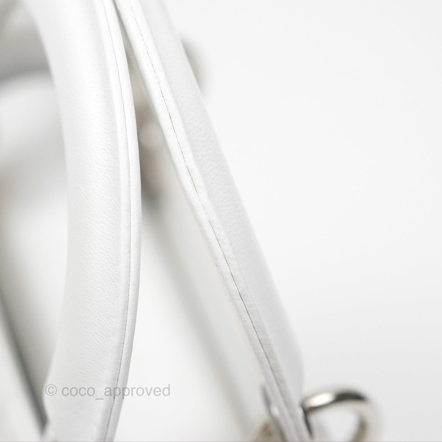 Christian Dior Cannage Mini Lady Dior White Silver Hardware