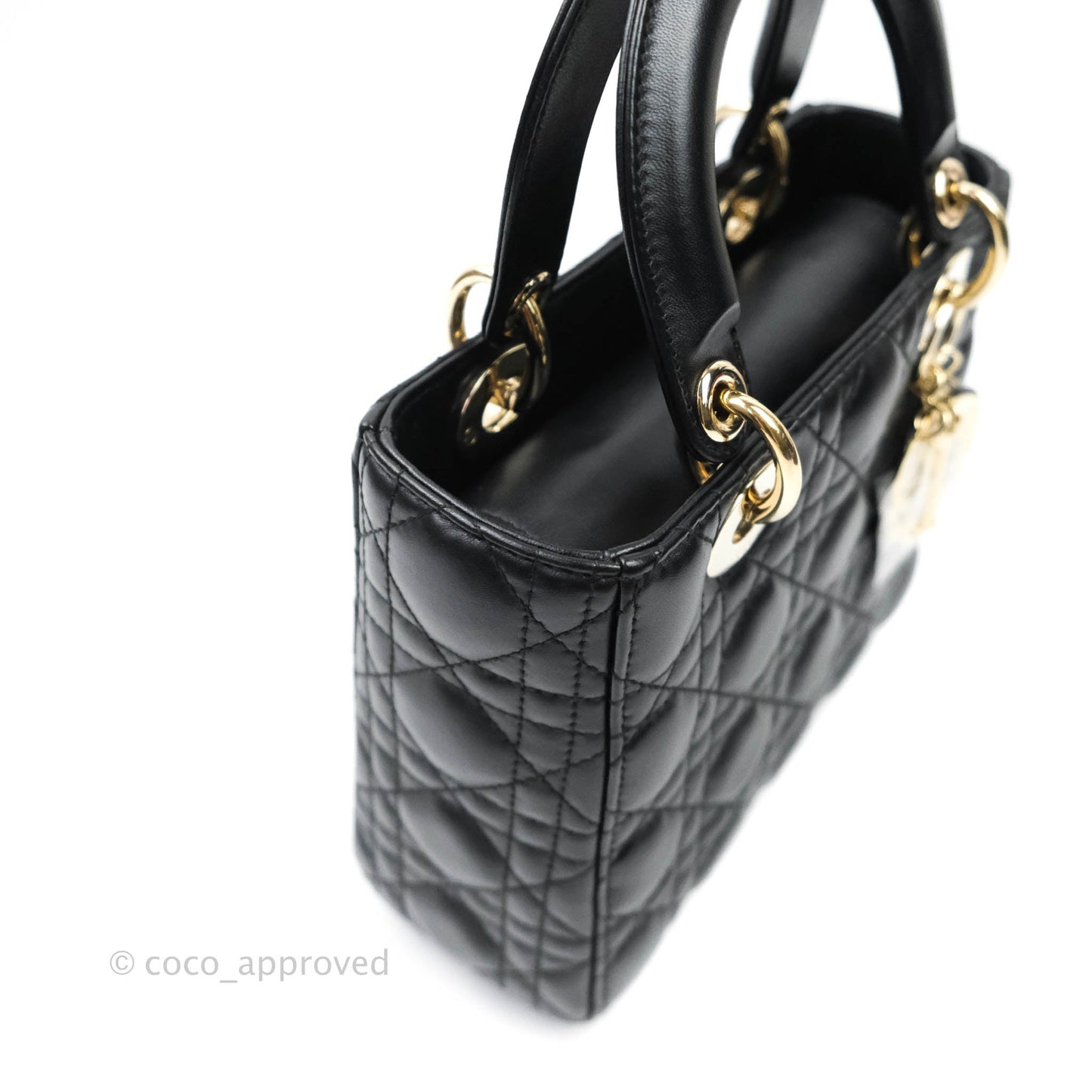 Christian Dior Lambskin My ABCDior Lady Dior Black Gold Hardware