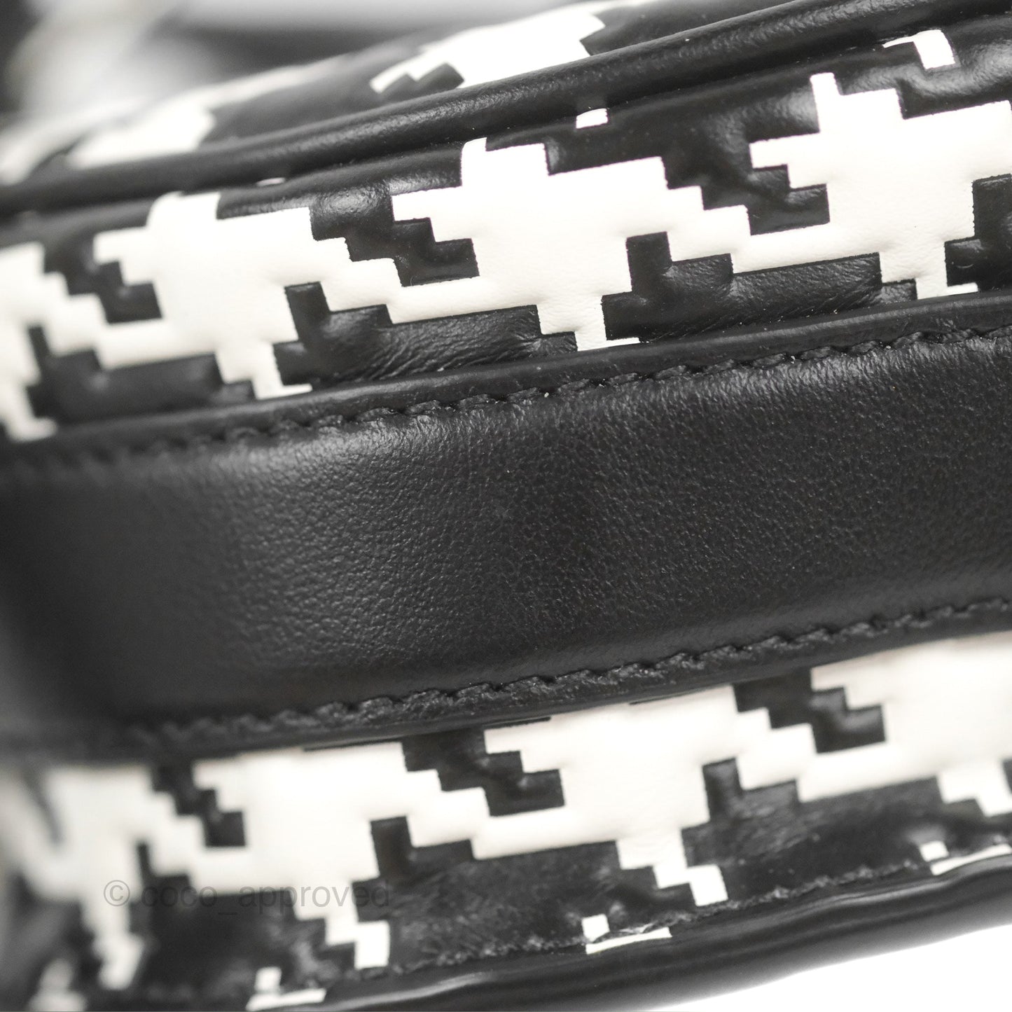 Christian Dior Bobby East-West Bag Black And White Houndstooth Embossed Calfskin