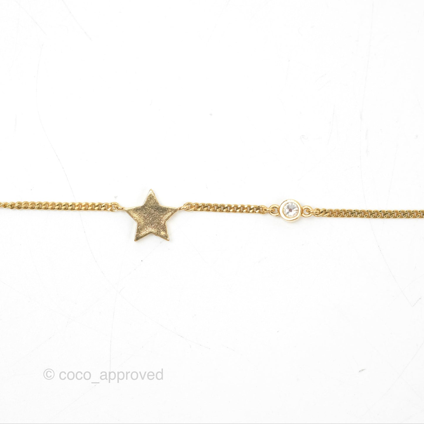 Christian Dior Petit CD Double Necklace Crystals Gold Tone
