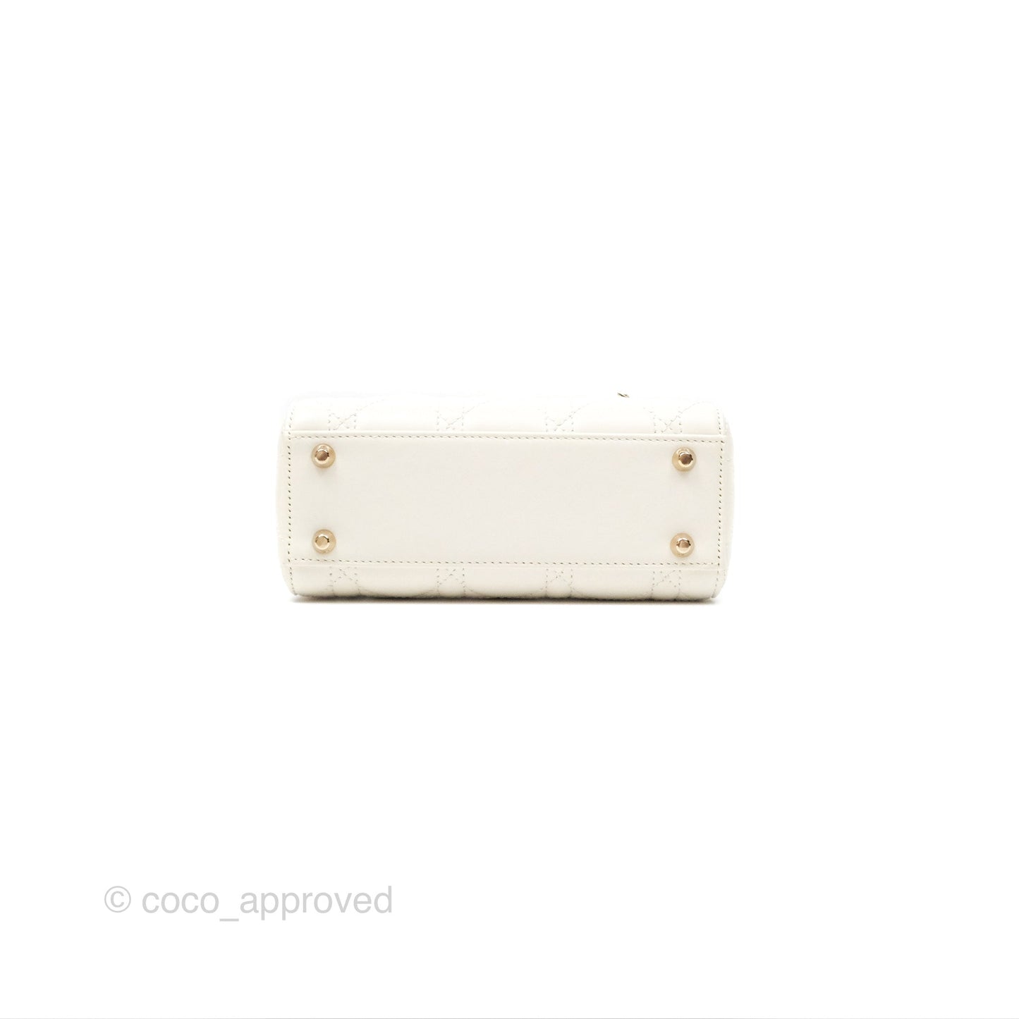 Christian Dior Mini Lady Dior Latte Cannage Lambskin Gold Hardware