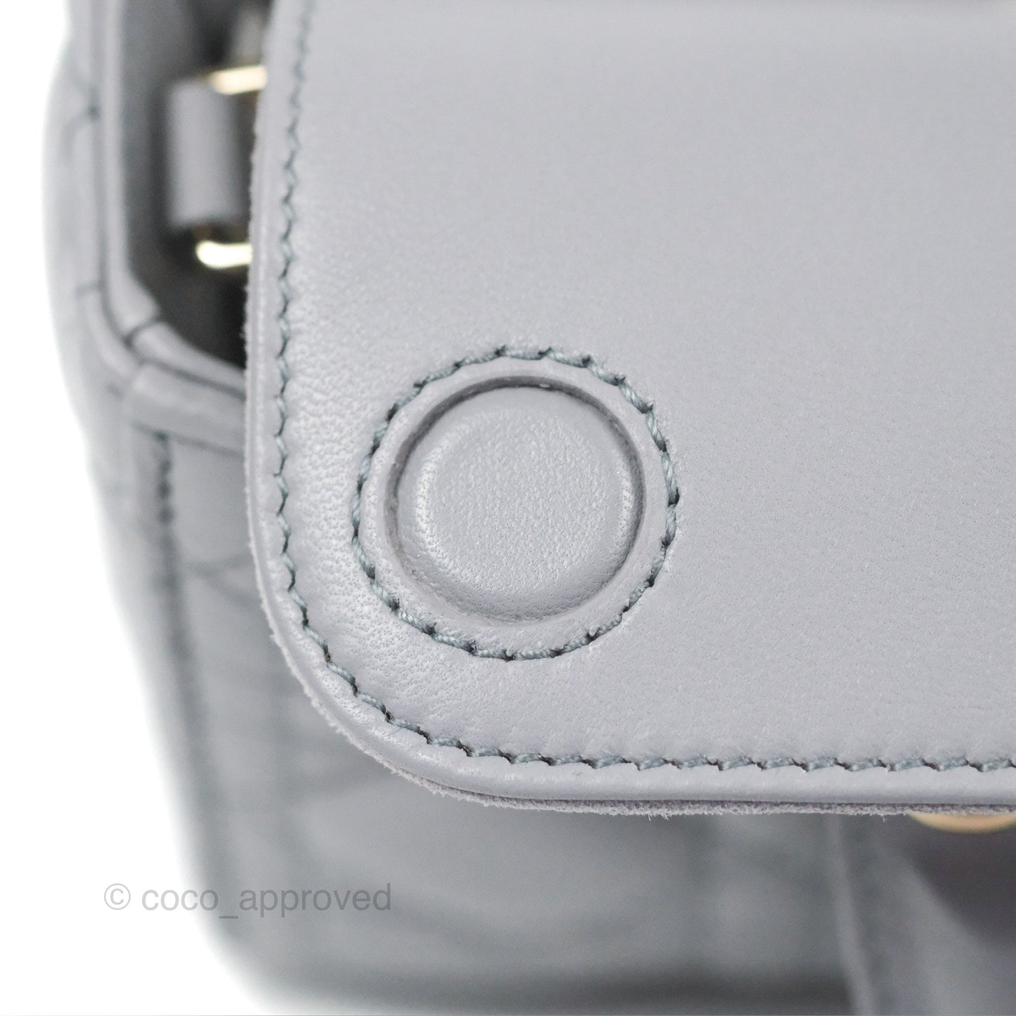Dior Small Lady D-Joy Bag Grey Lambskin Cannage Gold Hardware