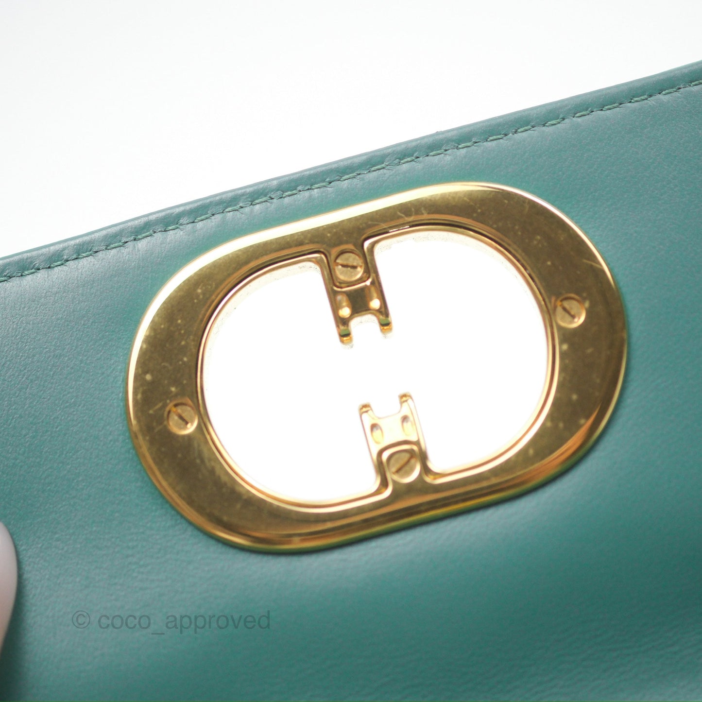 Christian Dior Micro Caro Bag in Tundra Green Supple Cannage Calfskin Gold Hardware