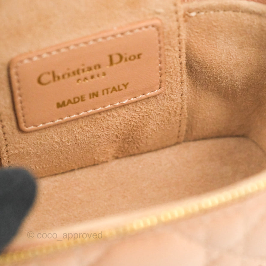 Christian Dior Micro Lady Dior Vanity Case Pink Cannage Lambskin