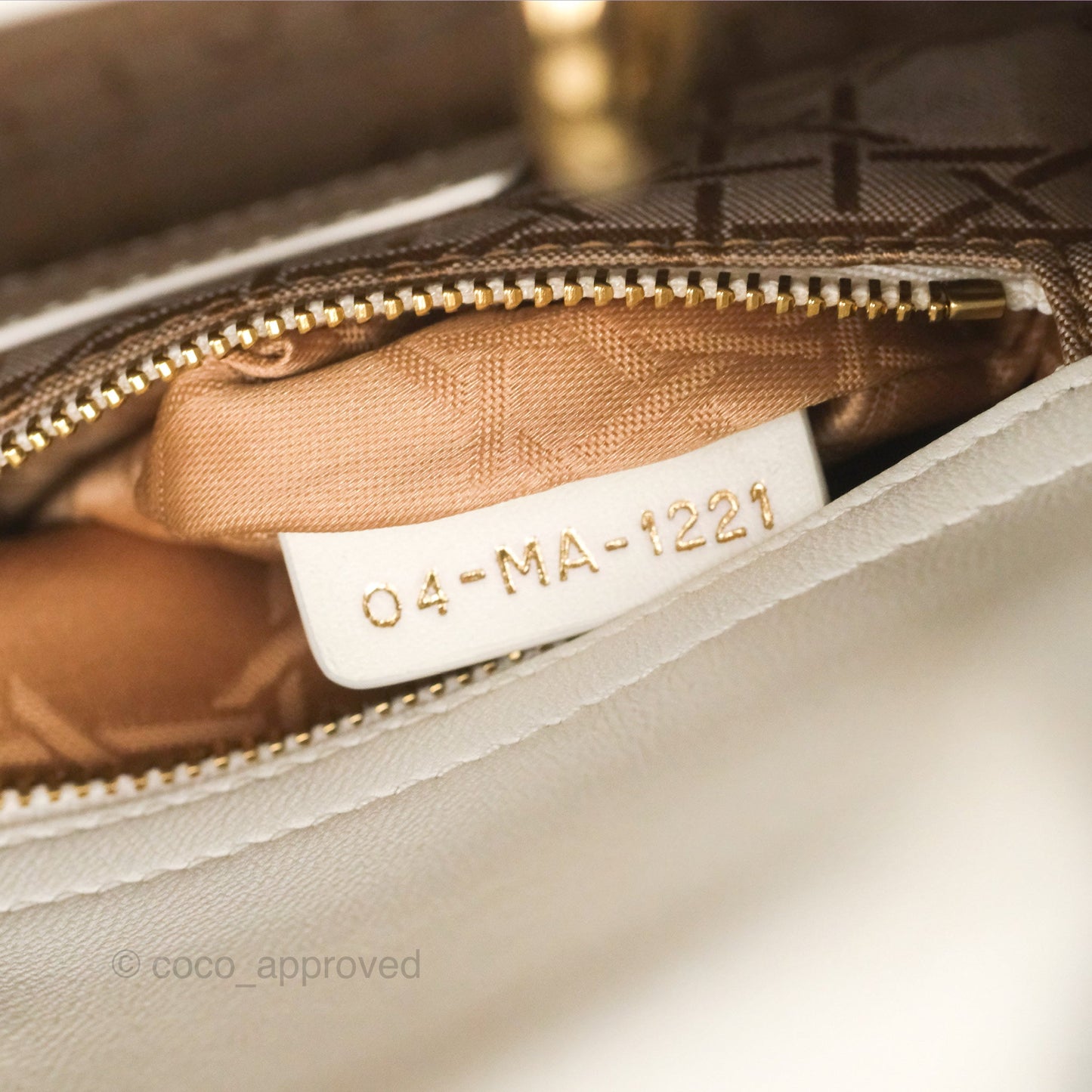 Christian Dior Cannage Mini Lady Dior White Gold Hardware