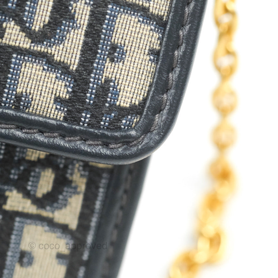 Dior 30 Montaigne Clutch Navy Oblique Canvas