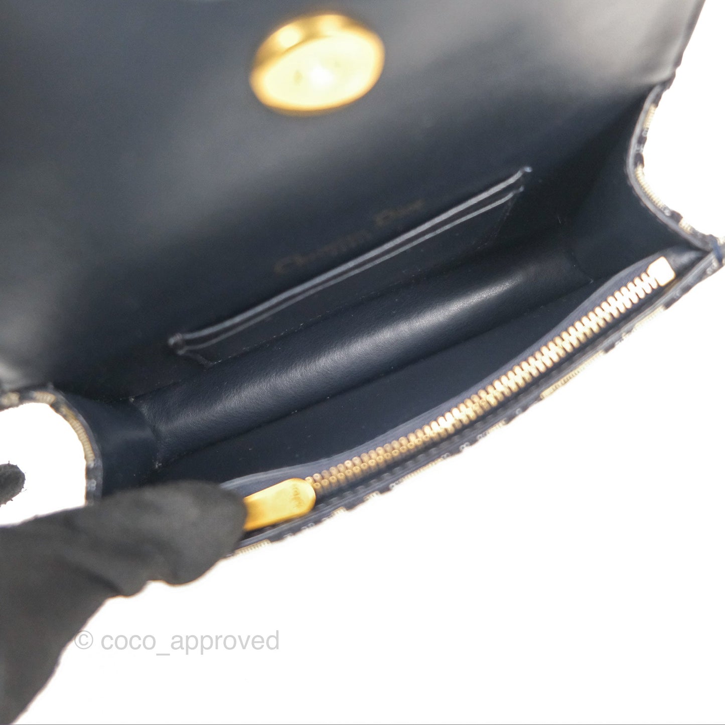 Christian Dior Blue Dior Oblique Jacquard Saddle Belt Pouch