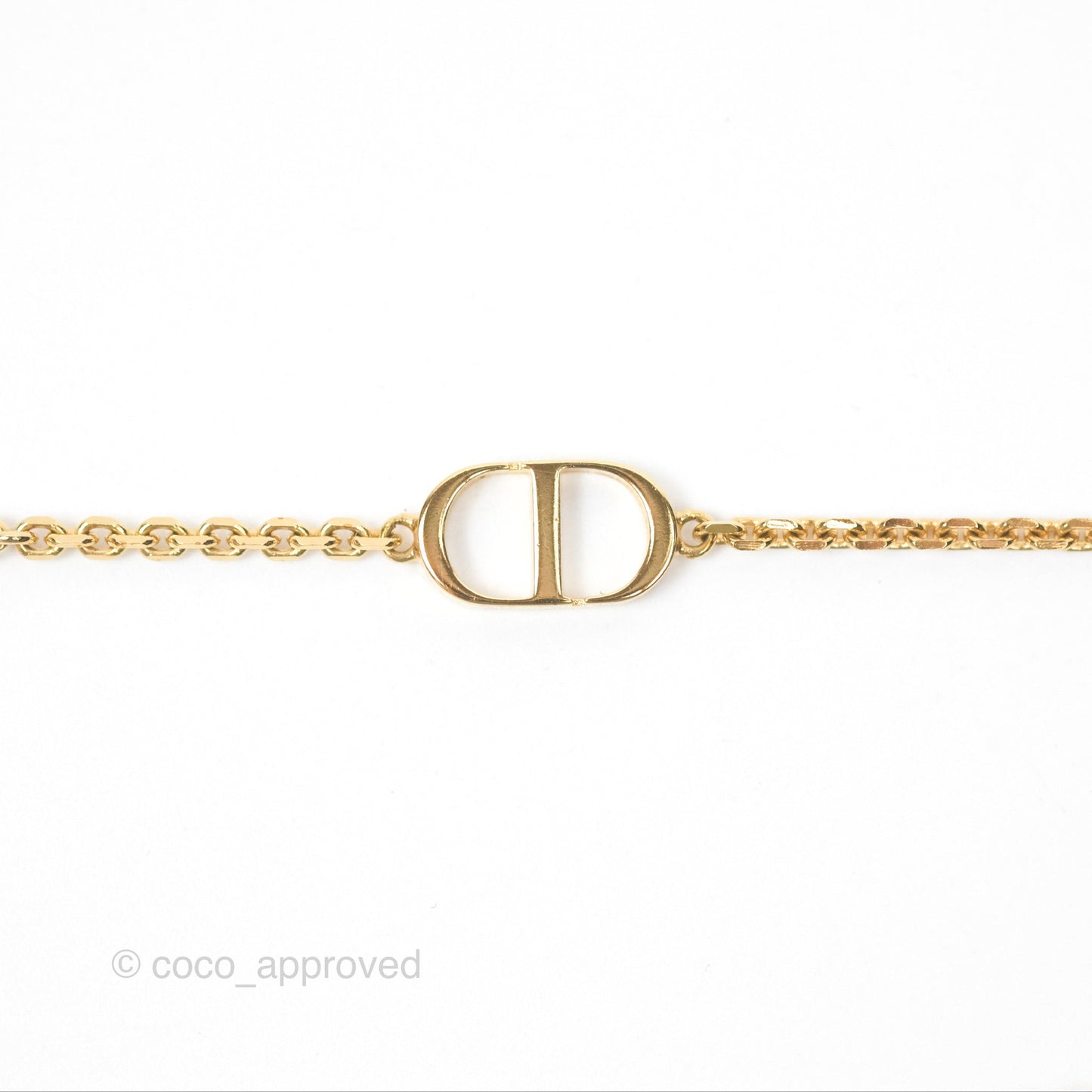 Christian Dior Petit CD Double Necklace Crystals Gold Tone