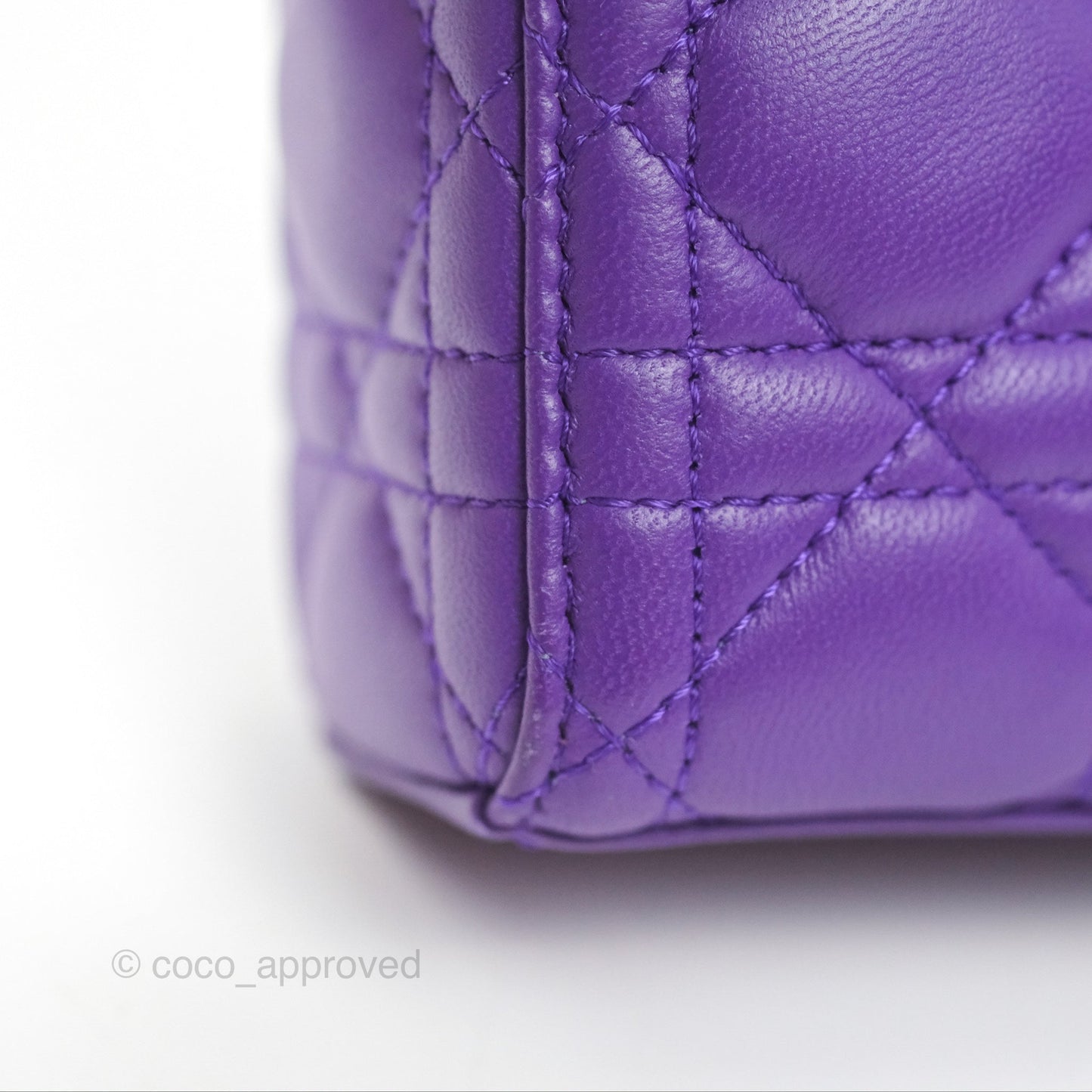Dior Small Lady D-Joy Bag Purple Lambskin Cannage Gold Hardware