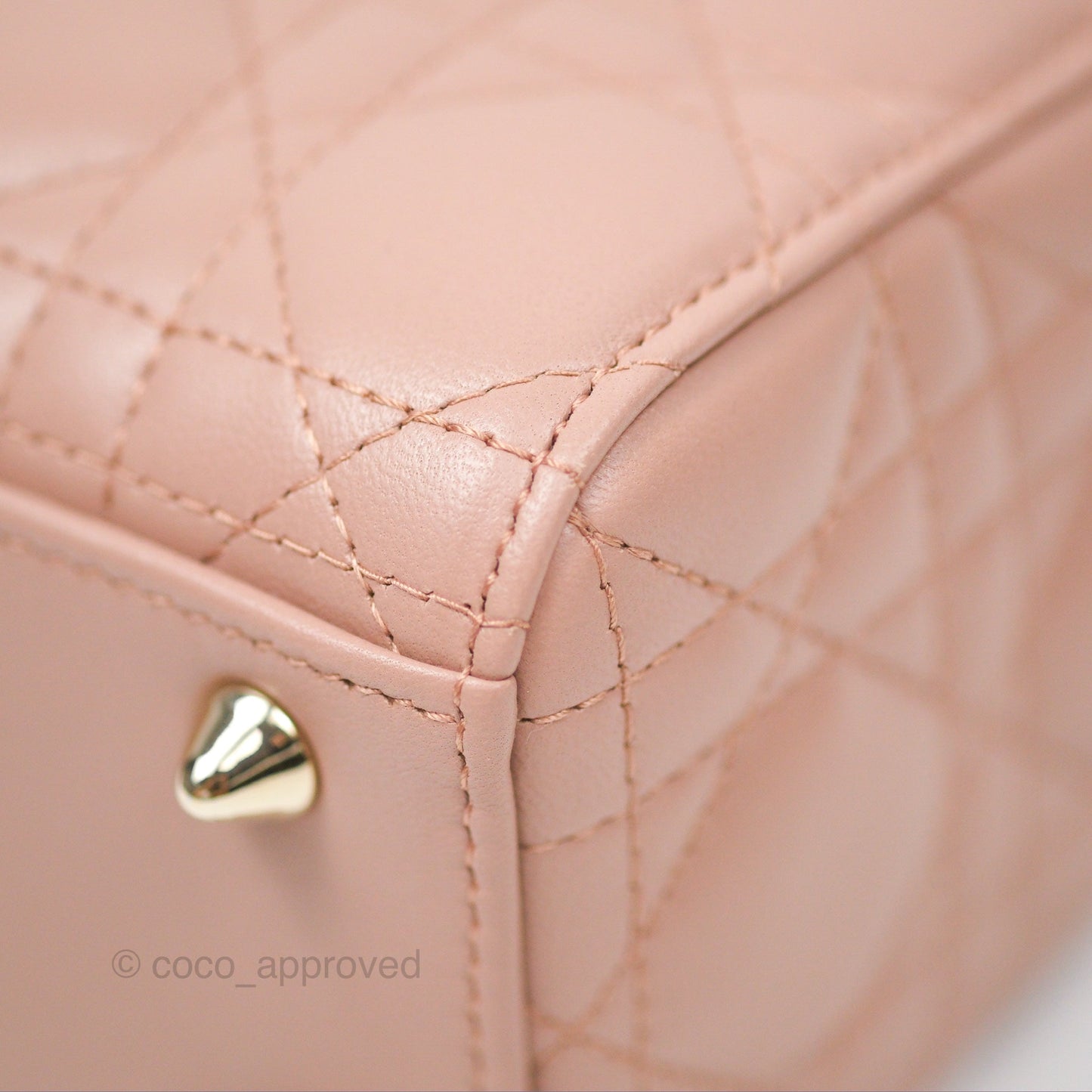 Christian Dior Small Lady Dior My ABCDior Blush Cannage Lambskin Gold Hardware