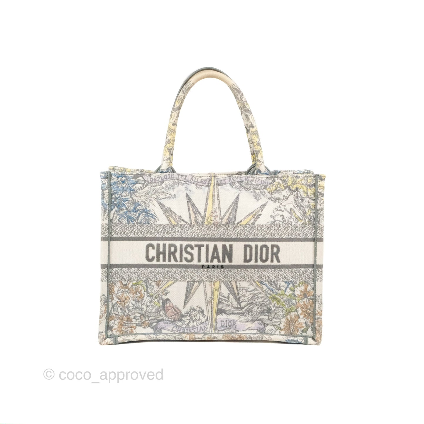 Christian Dior Medium(Old Small) Book Tote White Multicolor Rêve d'Infini Embroidery