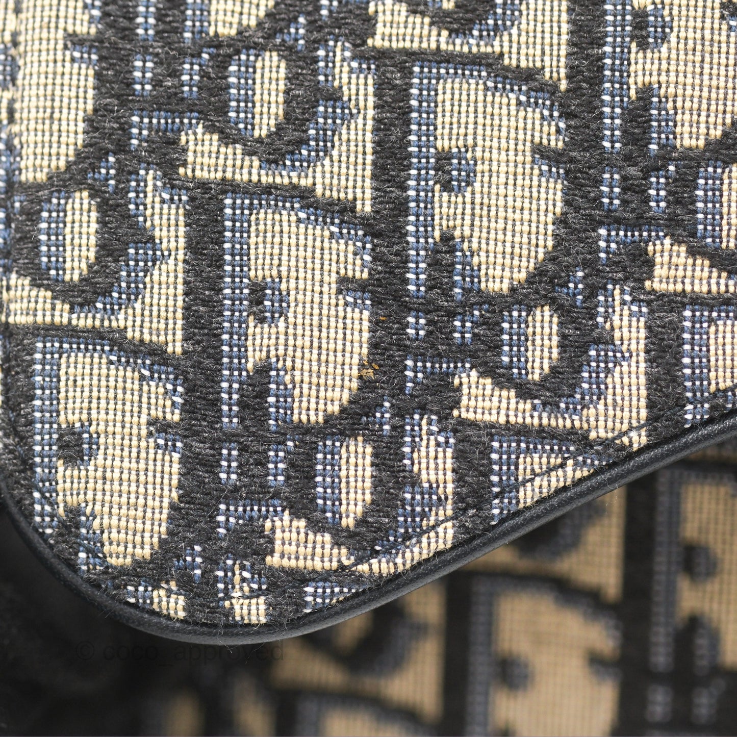 Christian Dior Blue Dior Oblique Jacquard Saddle Belt Pouch