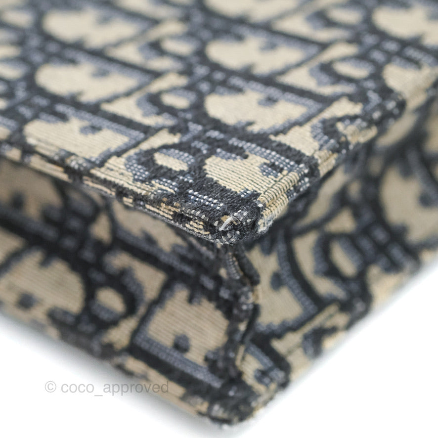 Christian Dior Saddle Chain Pouch Navy Oblique Jacquard