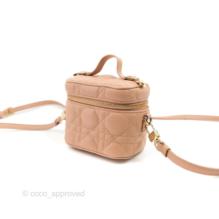 Christian Dior Micro Lady Dior Vanity Case Pink Cannage Lambskin
