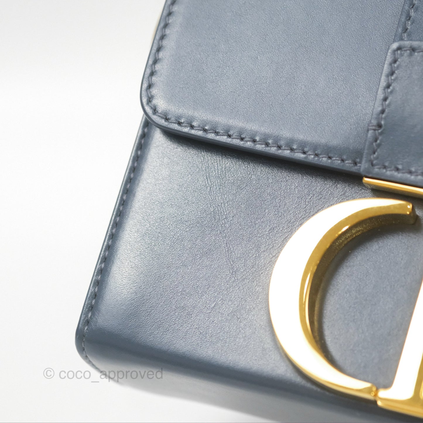 Christian Dior 30 Montaigne Box Bag Blue Calfskin