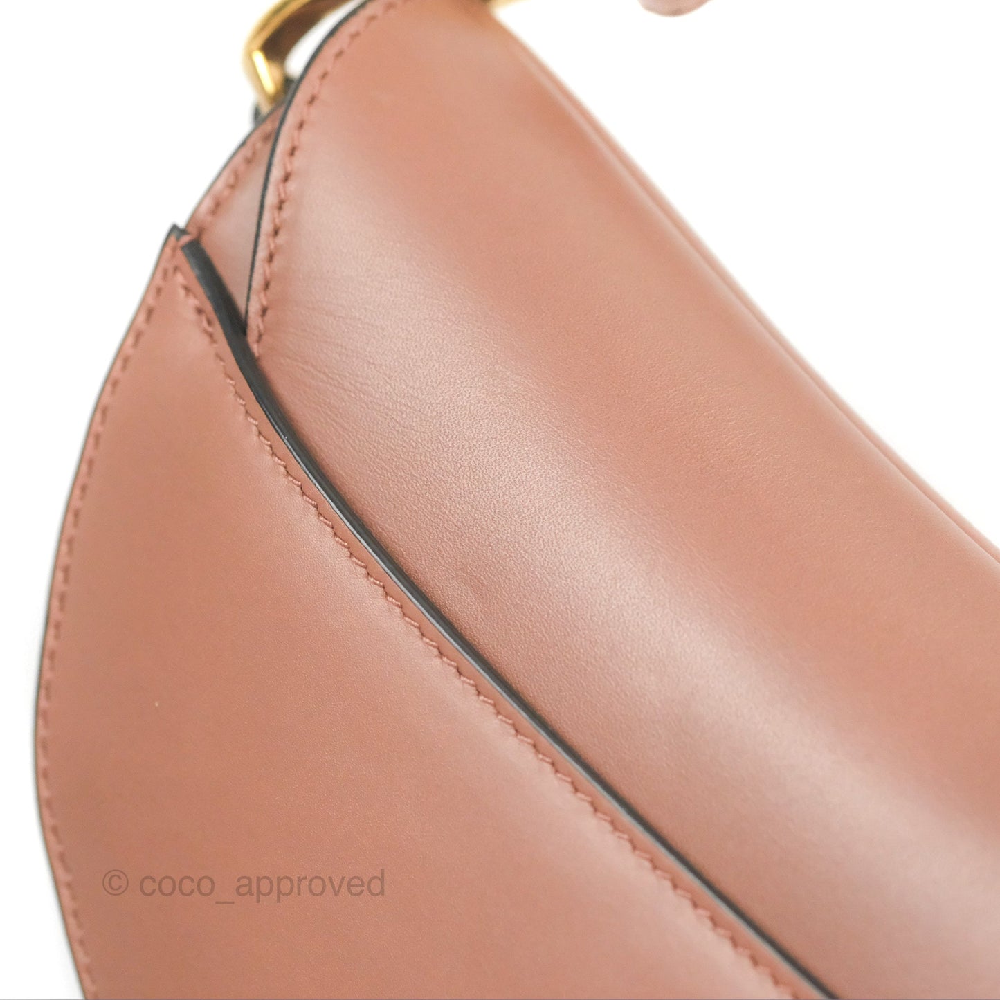 Christian Dior Mini Saddle Bag Rose Taupe Grained Calfskin Gold Hardware