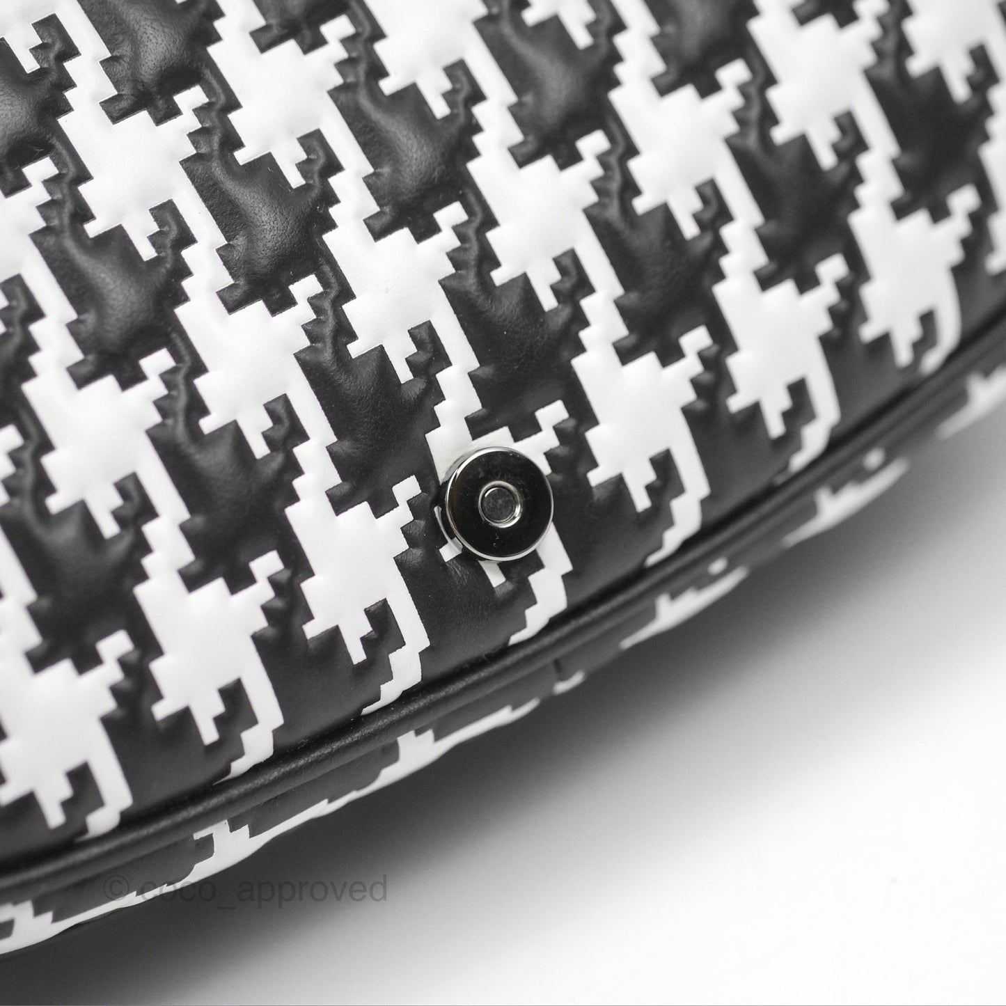 Christian Dior Bobby East-West Bag Black And White Houndstooth Embossed Calfskin