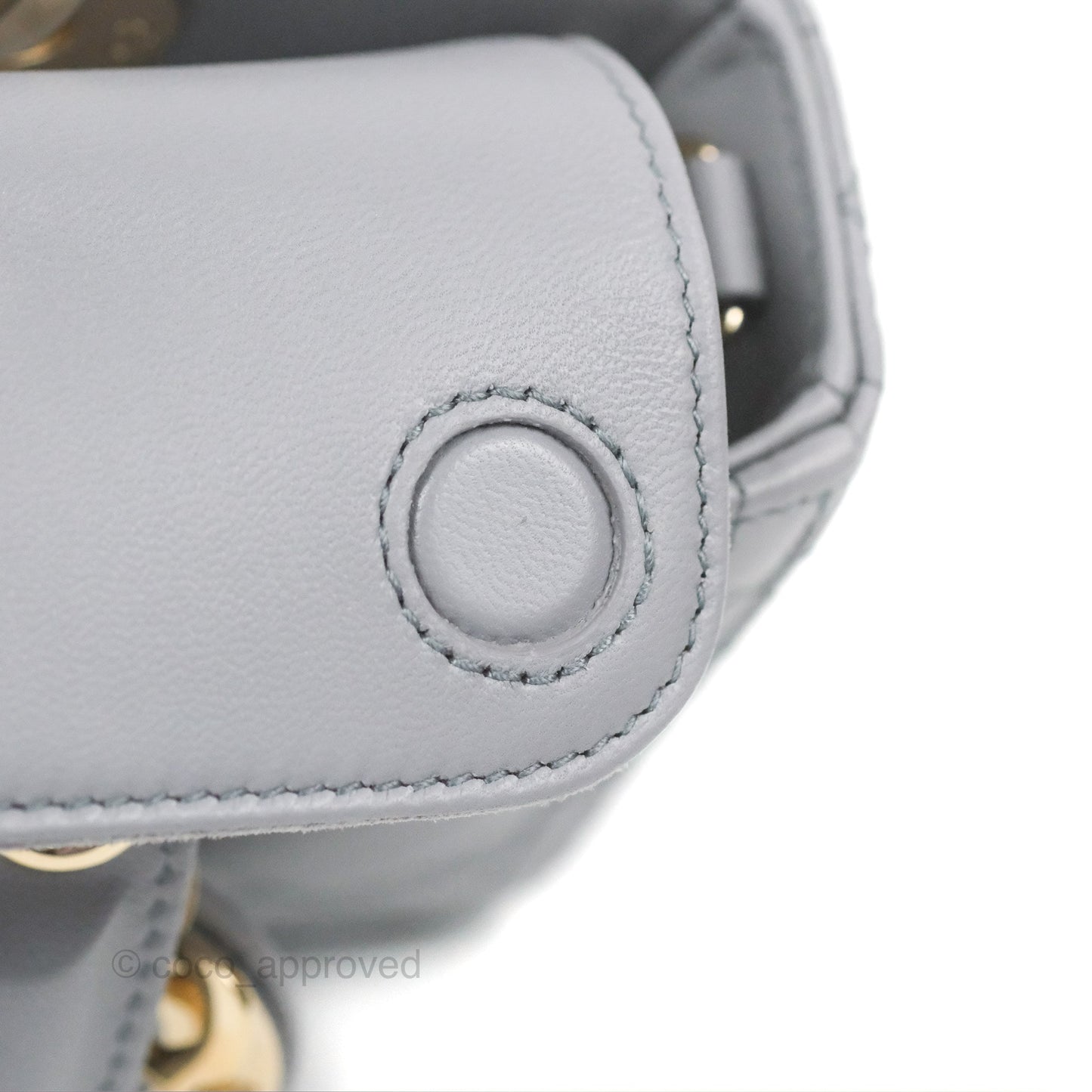 Dior Small Lady D-Joy Bag Grey Lambskin Cannage Gold Hardware