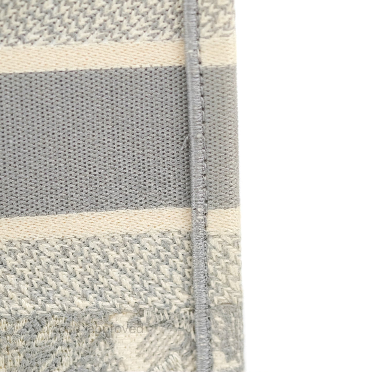 Christian Dior Medium (Old Small) Embroidered Toile De Jouy Light Grey Canvas Book Tote