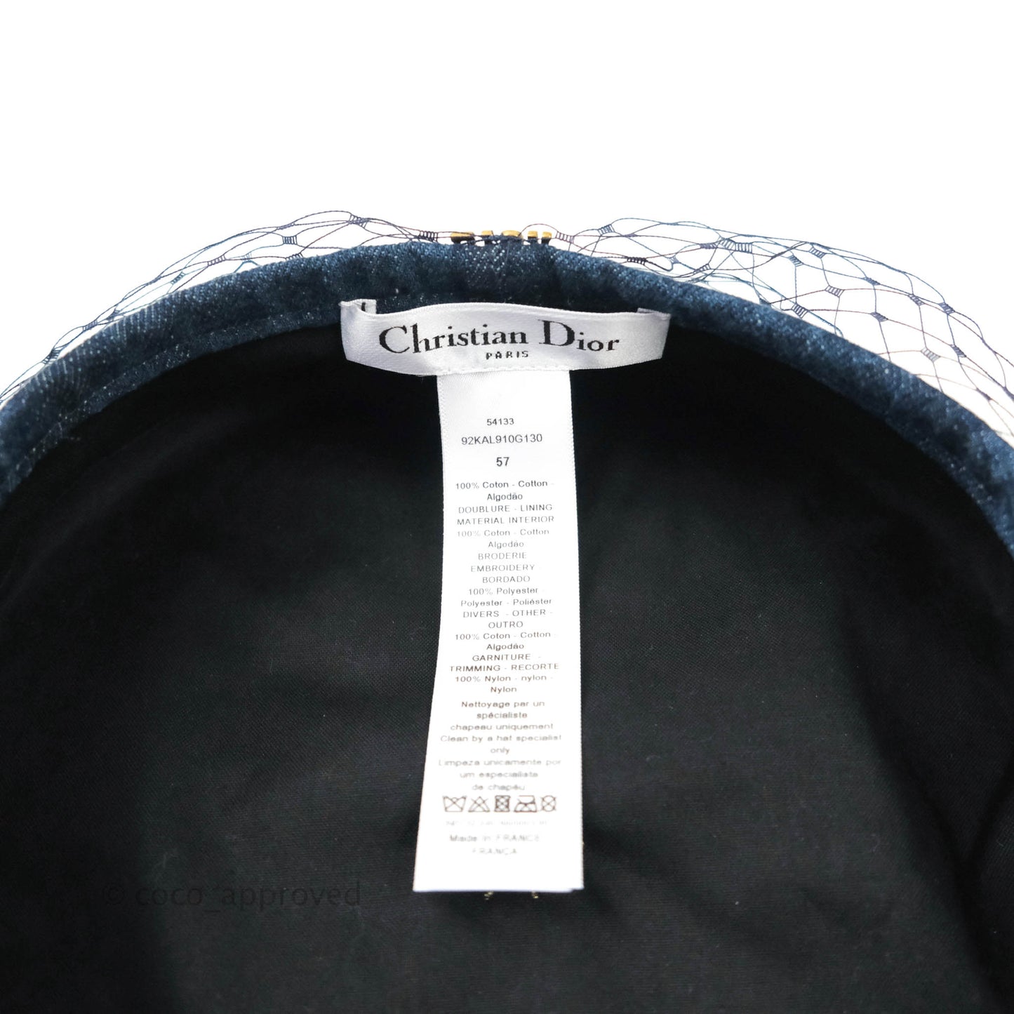 Christian Dior Arty Parisian Denim Beret With Veil