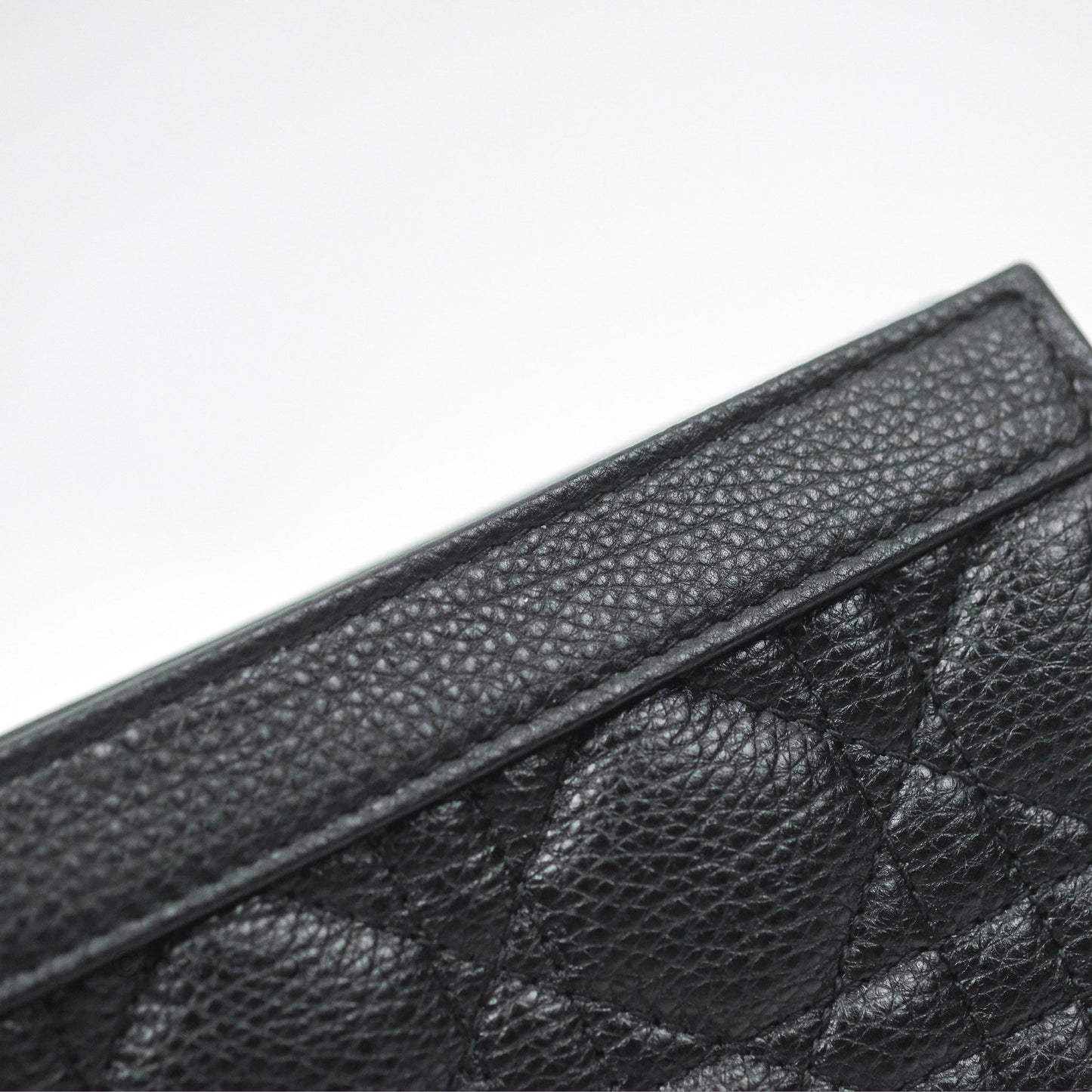 Dior Caro Zipped Pouch With Chain Black Cannage Calfskin