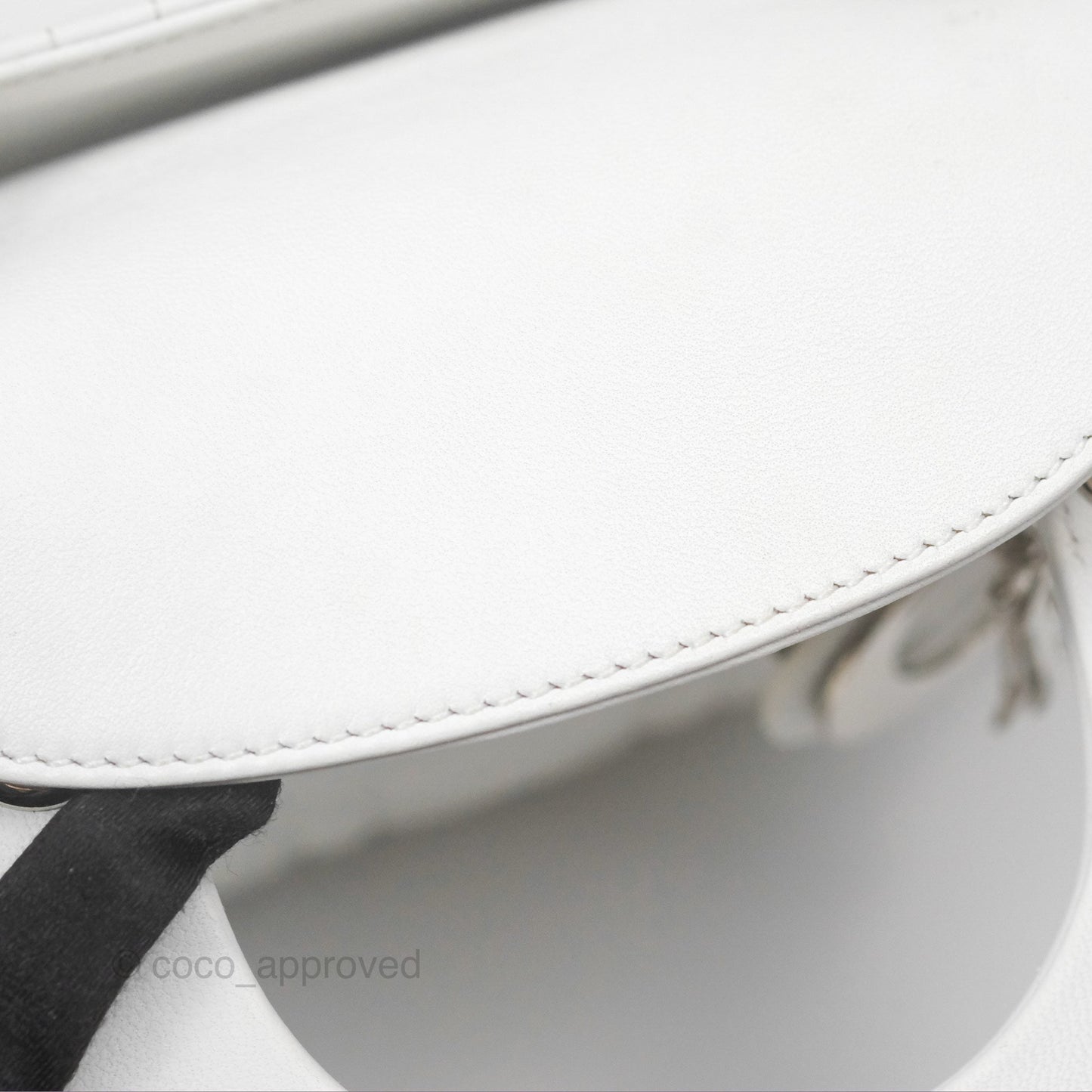 Christian Dior Cannage Mini Lady Dior White Silver Hardware