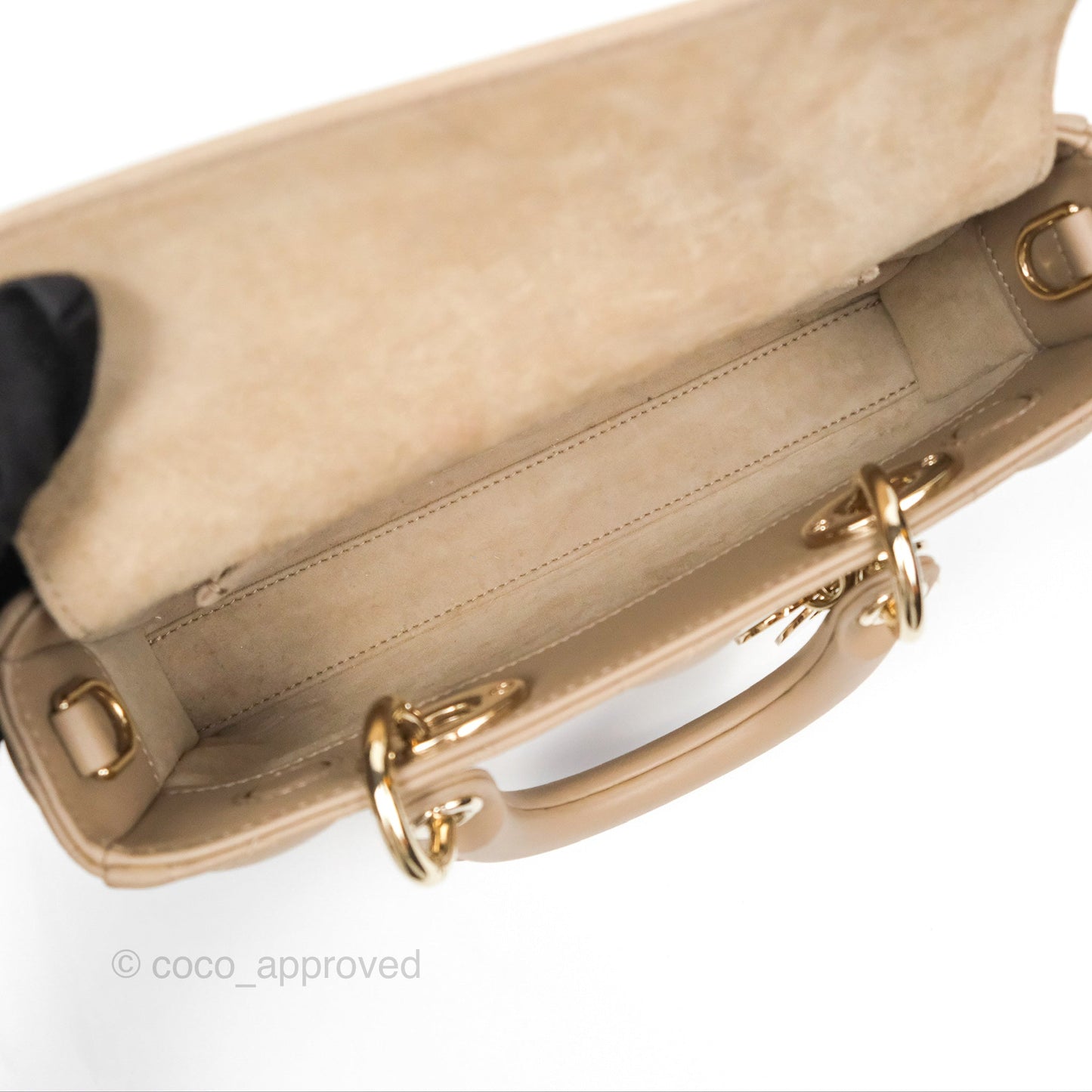 Dior Small Lady D-Joy Bag Beige Lambskin Cannage Gold Hardware