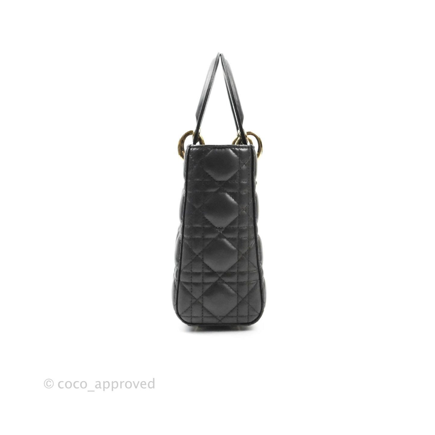Christian Dior Lambskin My ABCDior Lady Dior Dark Grey Gold Hardware