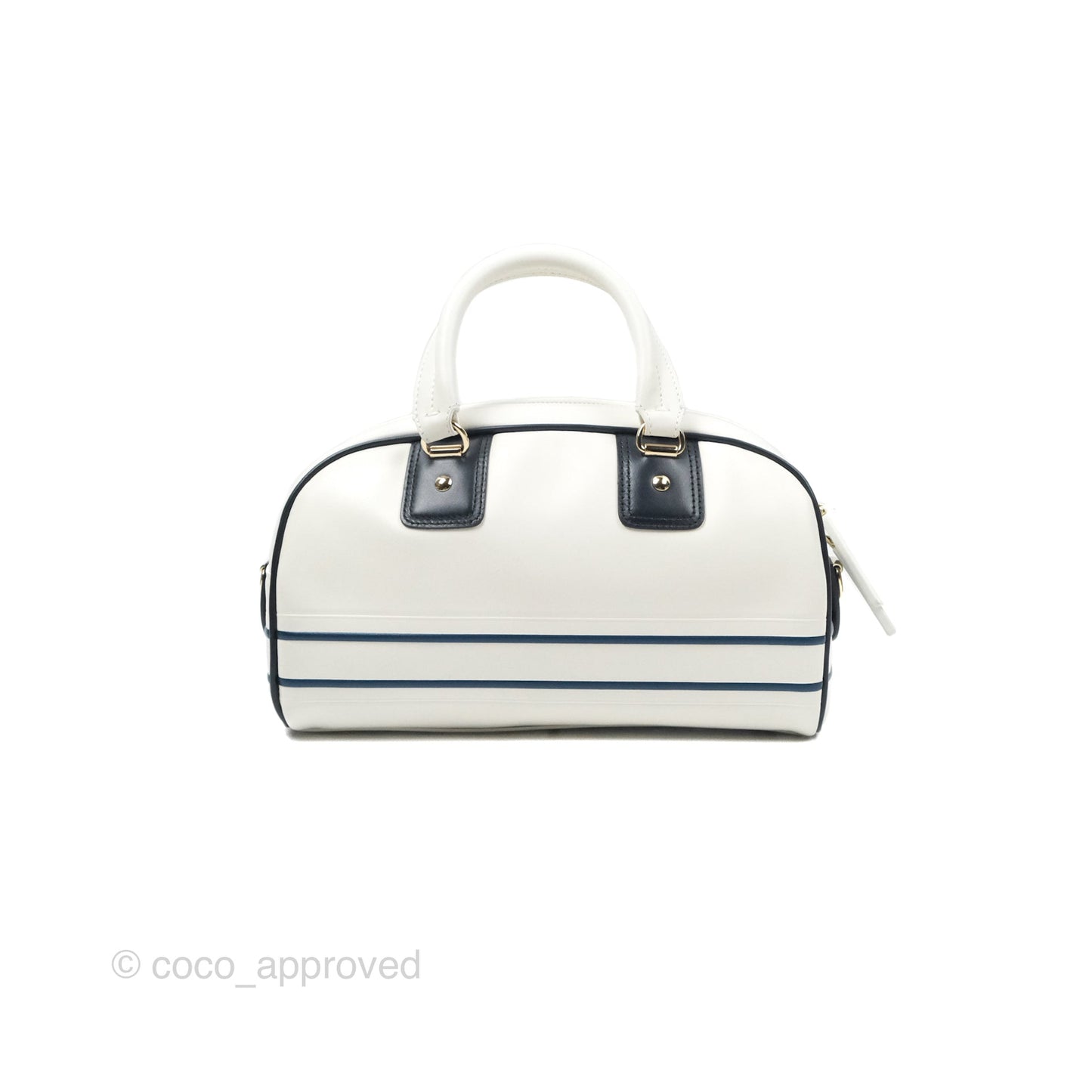 Dior Small Dior Vibe Zip Bowling Bag White Navy