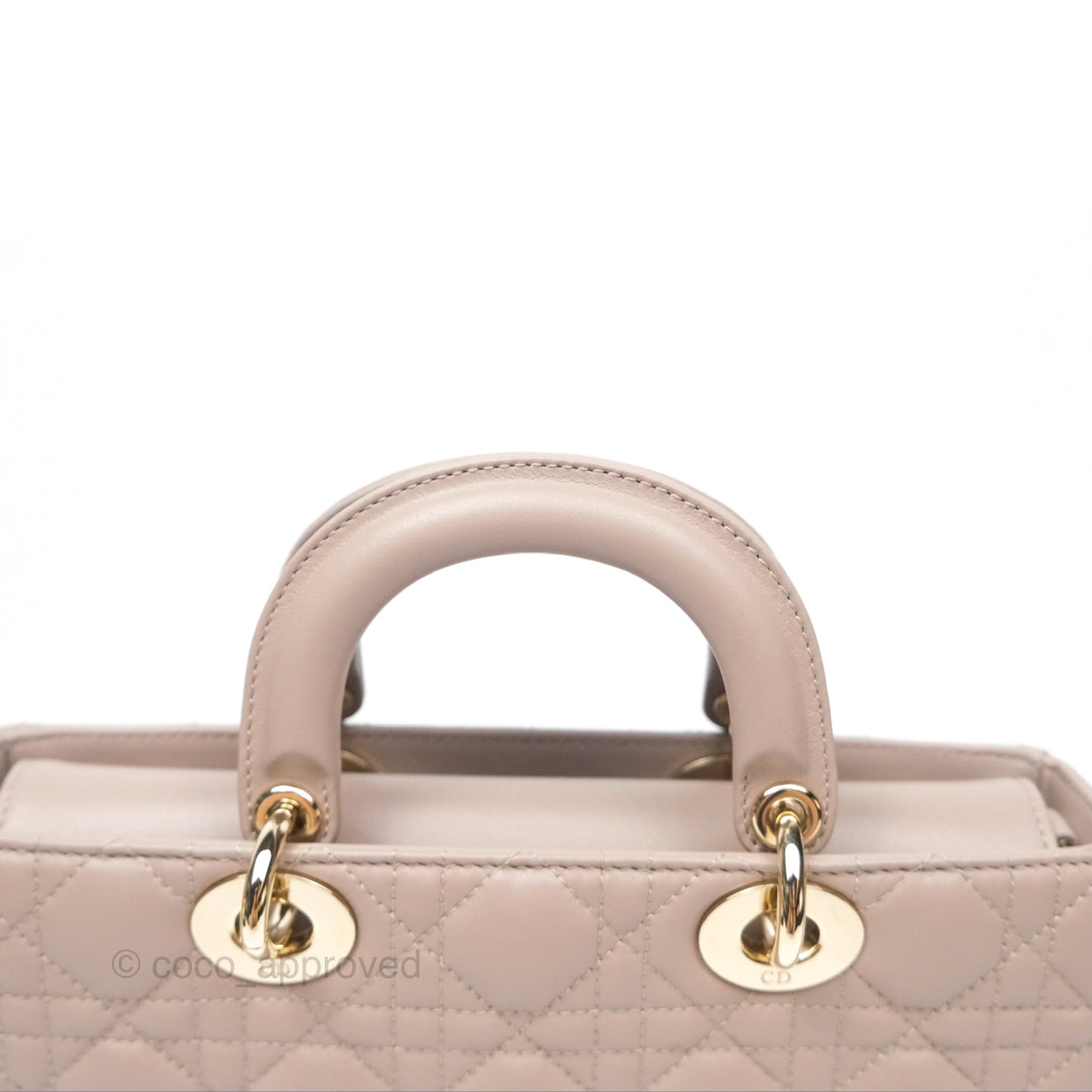 Christian Dior Medium Lady D-Joy Bag Warm Taupe Lambskin Gold Hardware