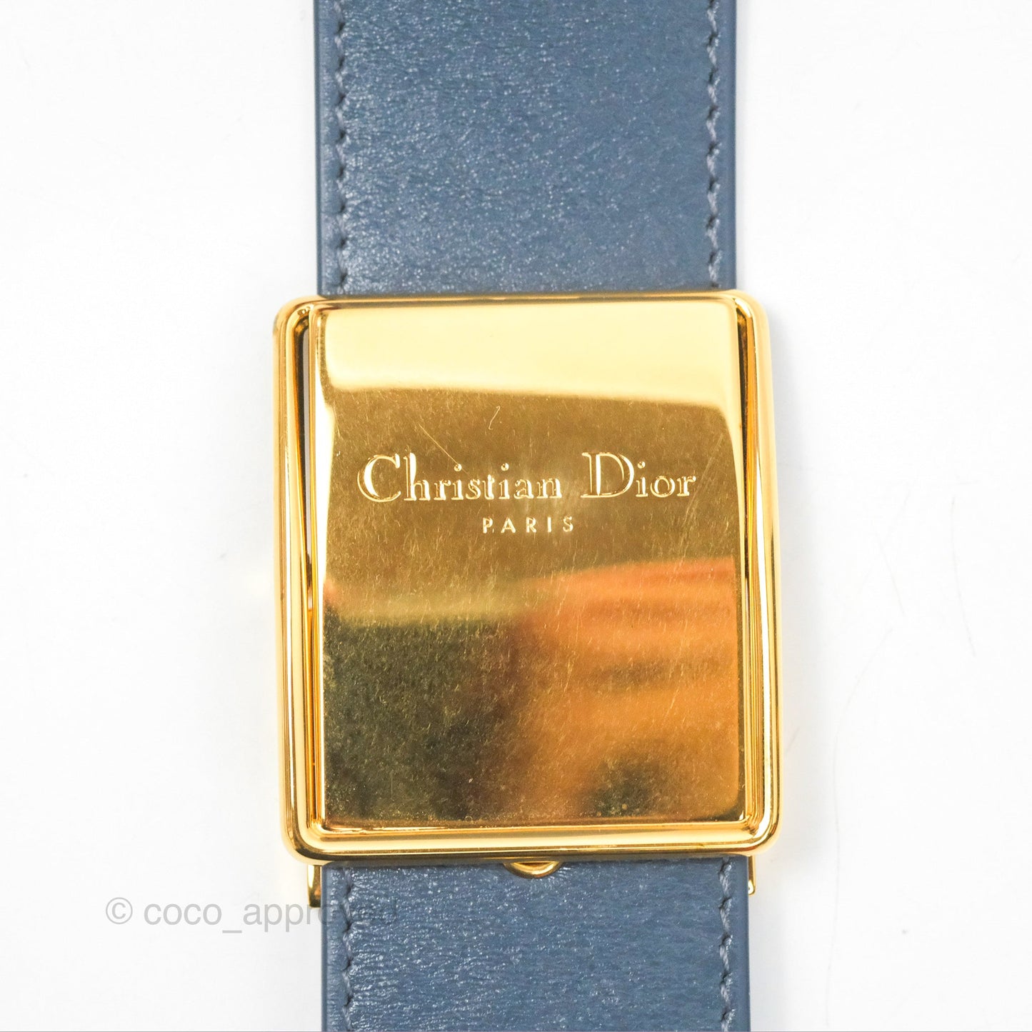 Christian Dior 30 Montaigne Box Bag Blue Calfskin