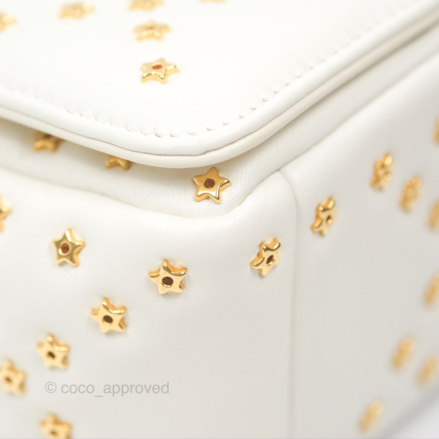 Dior Small Caro Bag Latte Lucky Star White Cannage Lambskin