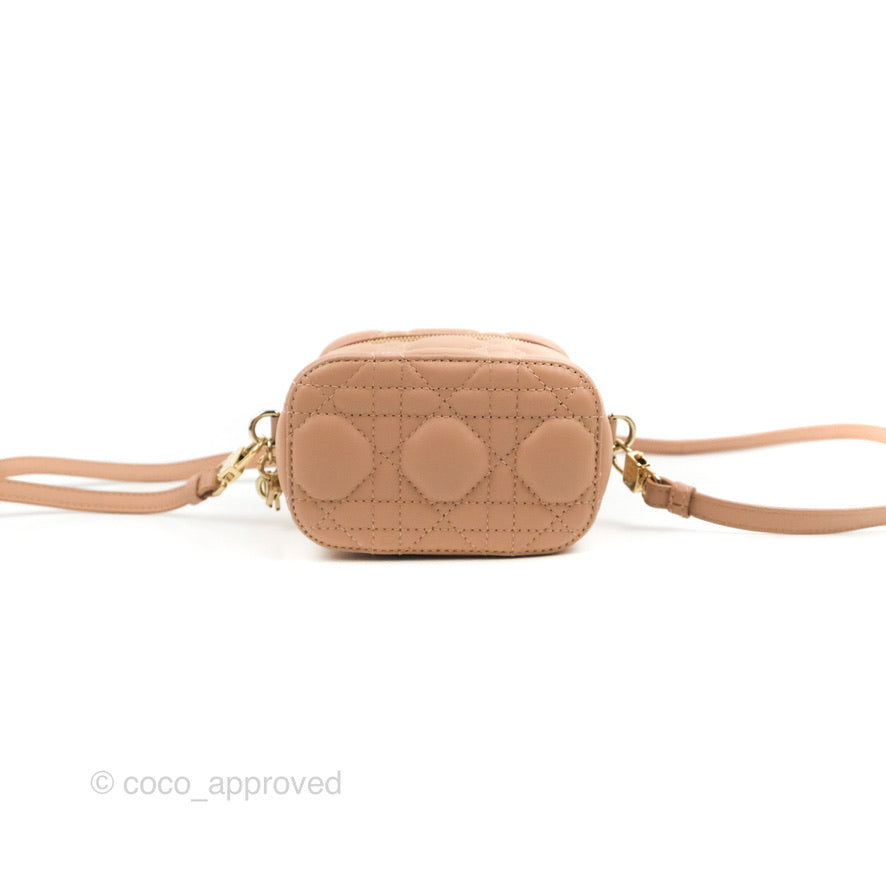 Christian Dior Micro Lady Dior Vanity Case Pink Cannage Lambskin