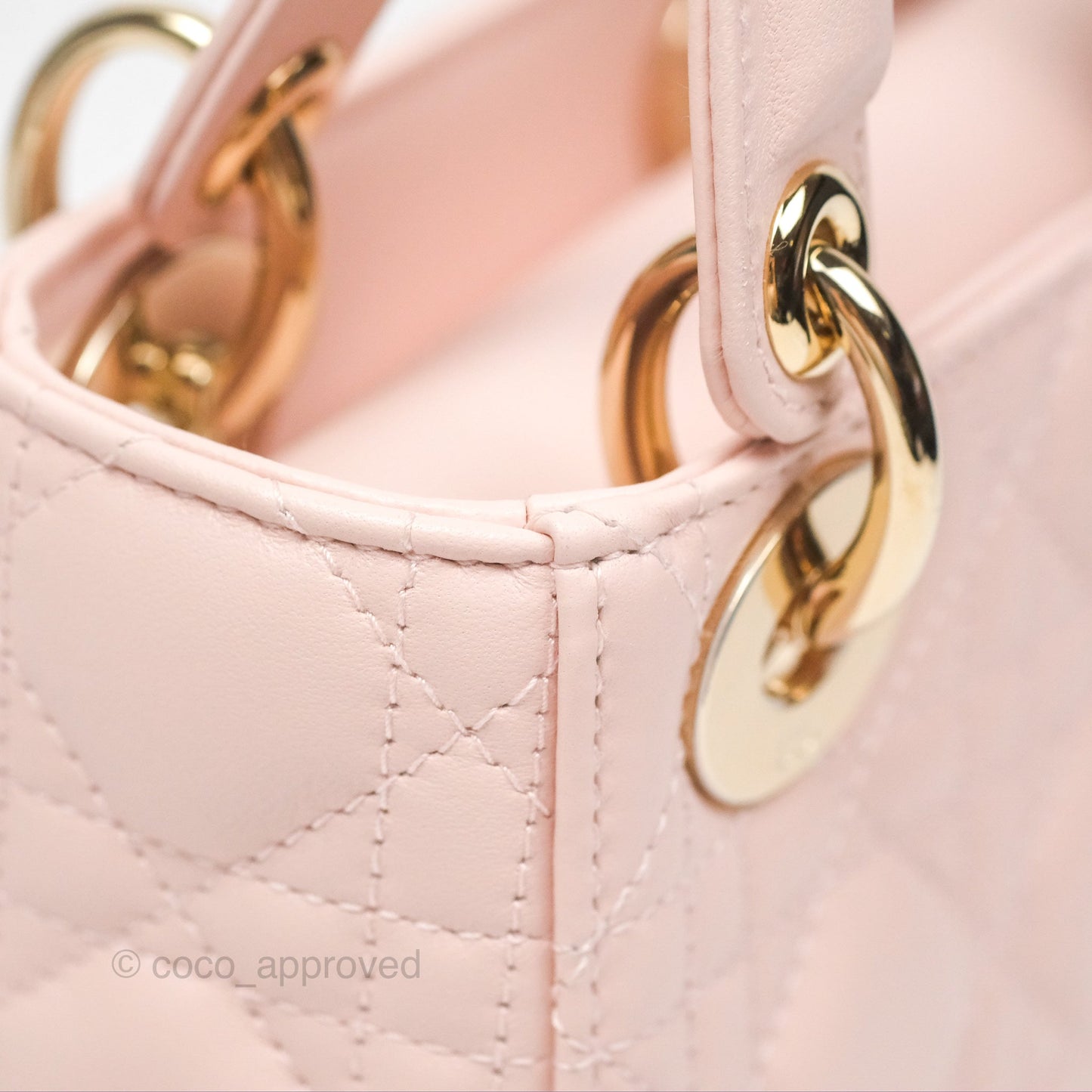 Christian Dior Mini Lady Dior Pink Lambskin Gold Hardware