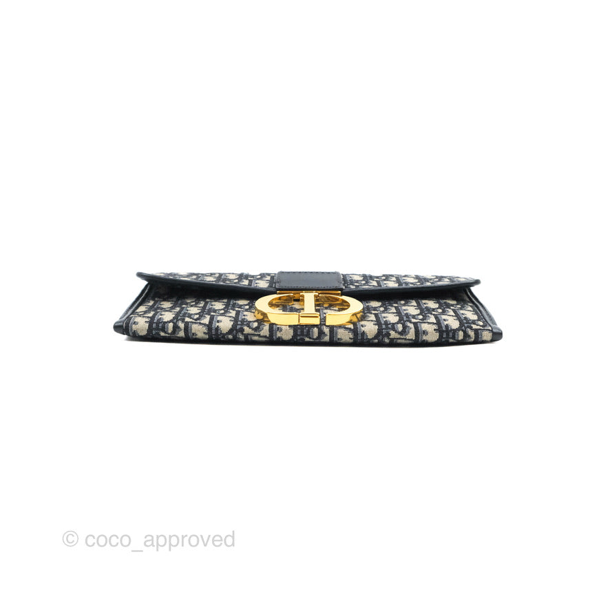 Dior 30 Montaigne Clutch Navy Oblique Canvas