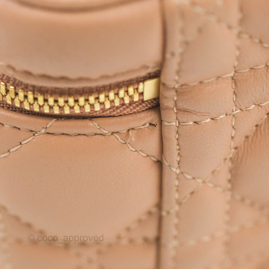 Christian Dior Micro Lady Dior Vanity Case Pink Cannage Lambskin