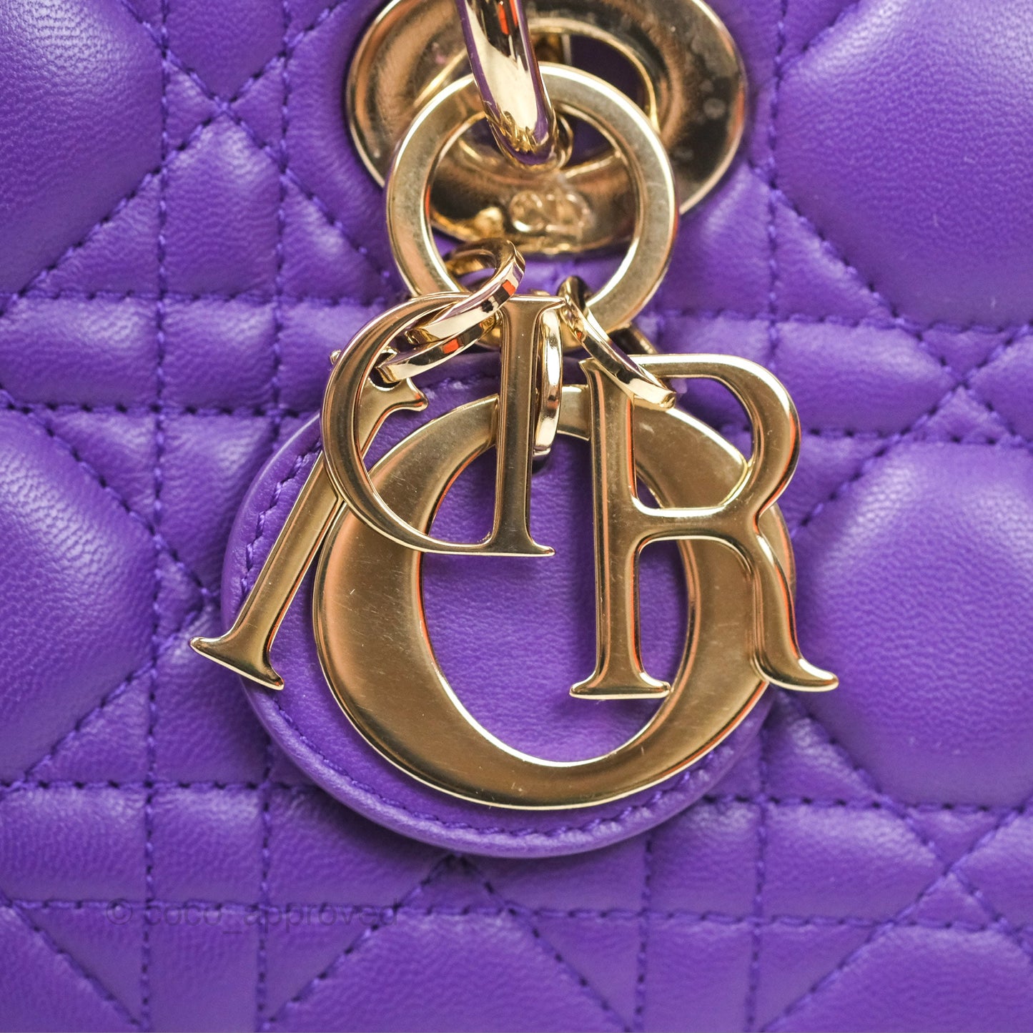 Dior Small Lady D-Joy Bag Purple Lambskin Cannage Gold Hardware