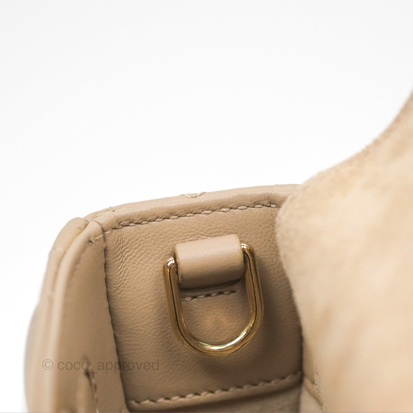Dior Small Lady D-Joy Bag Beige Lambskin Cannage Gold Hardware