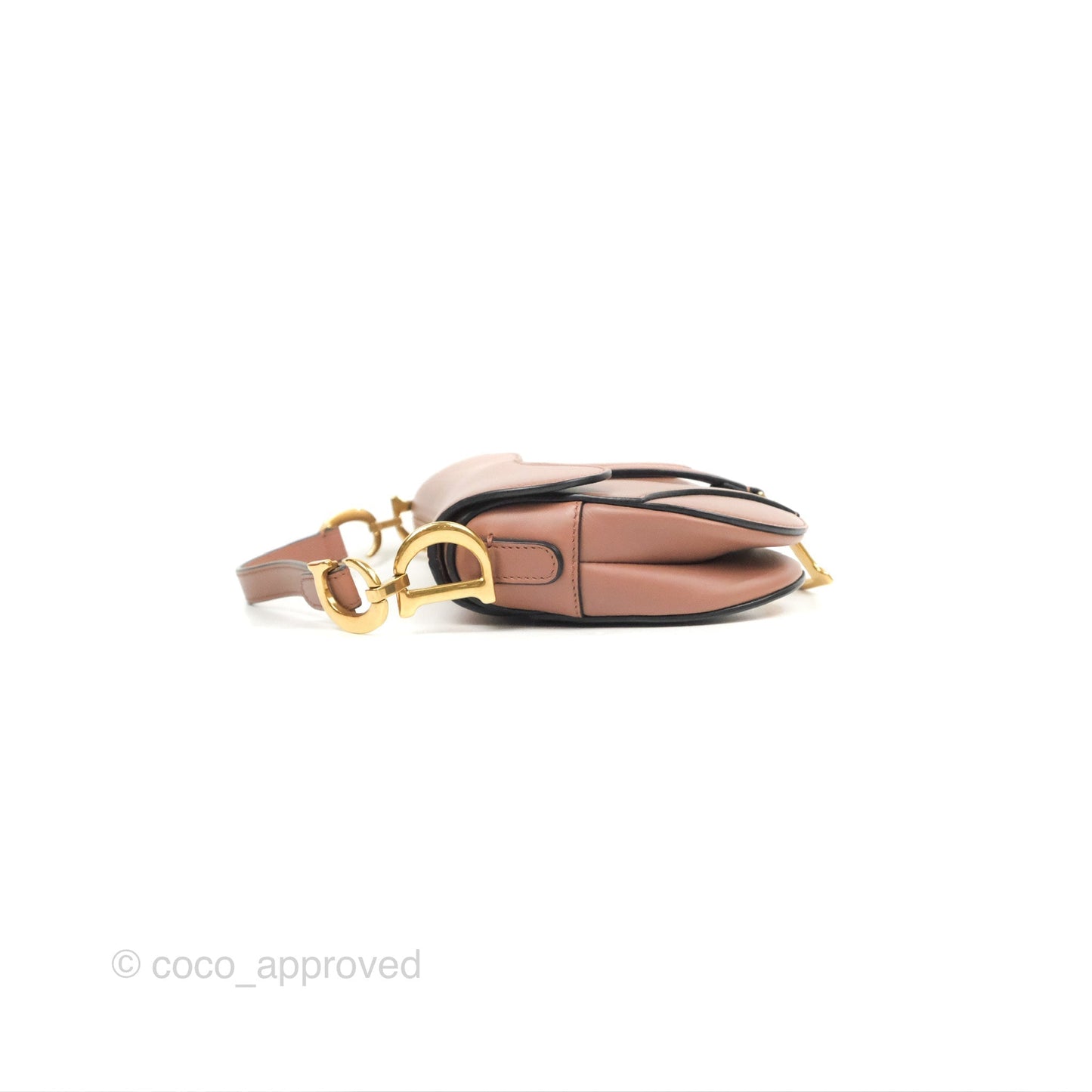 Christian Dior Mini Saddle Bag Rose Taupe Grained Calfskin Gold Hardware