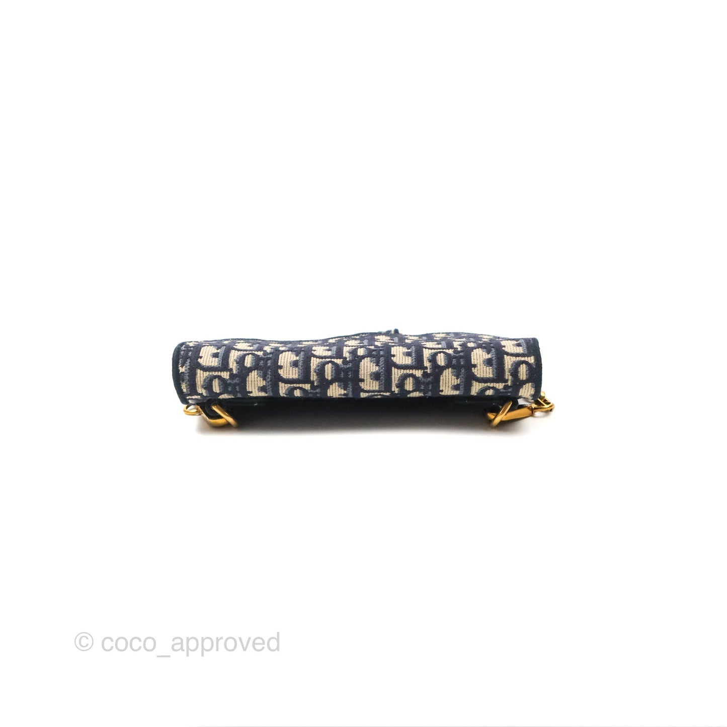 Christian Dior Navy Oblique Slim Saddle Pouch