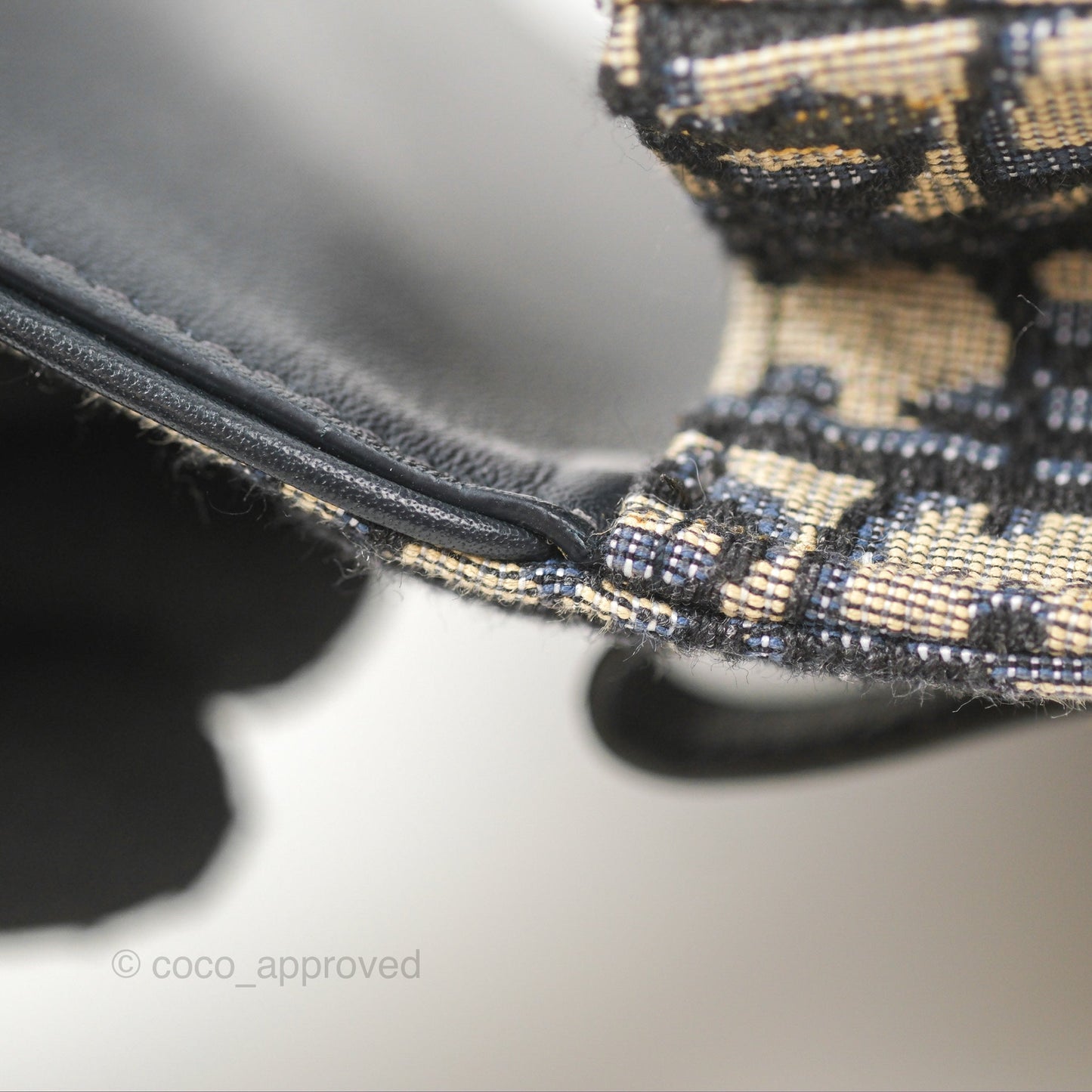 Christian Dior Blue Dior Oblique Jacquard Saddle Belt Pouch