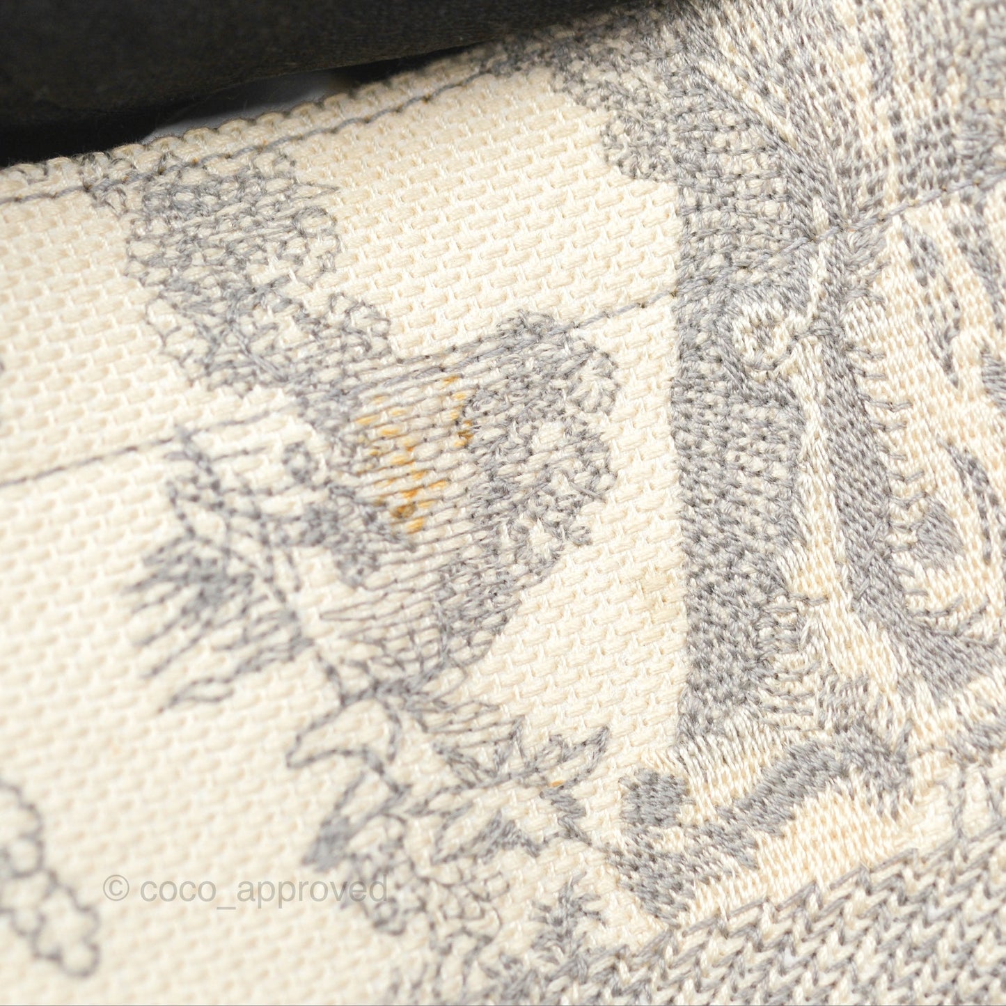 Christian Dior Medium (Old Small) Book Tote Embroidered Toile De Jouy Light Grey Canvas