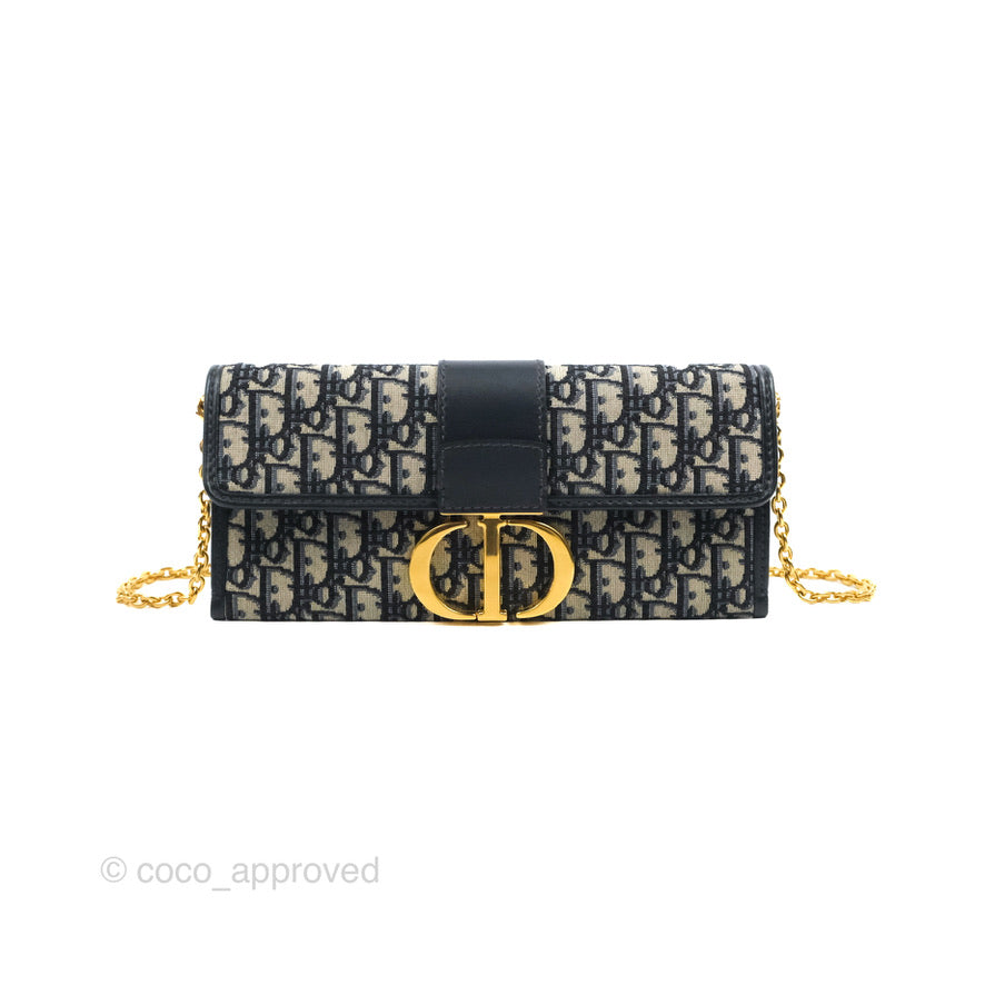 Dior 30 Montaigne Clutch Navy Oblique Canvas