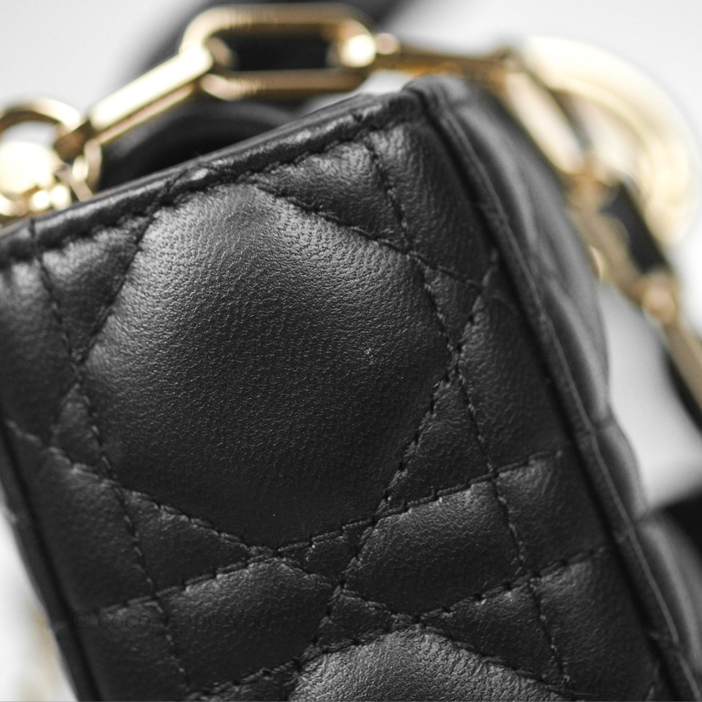 Dior Small Lady D-Joy Bag Black Lambskin Cannage Gold Hardware