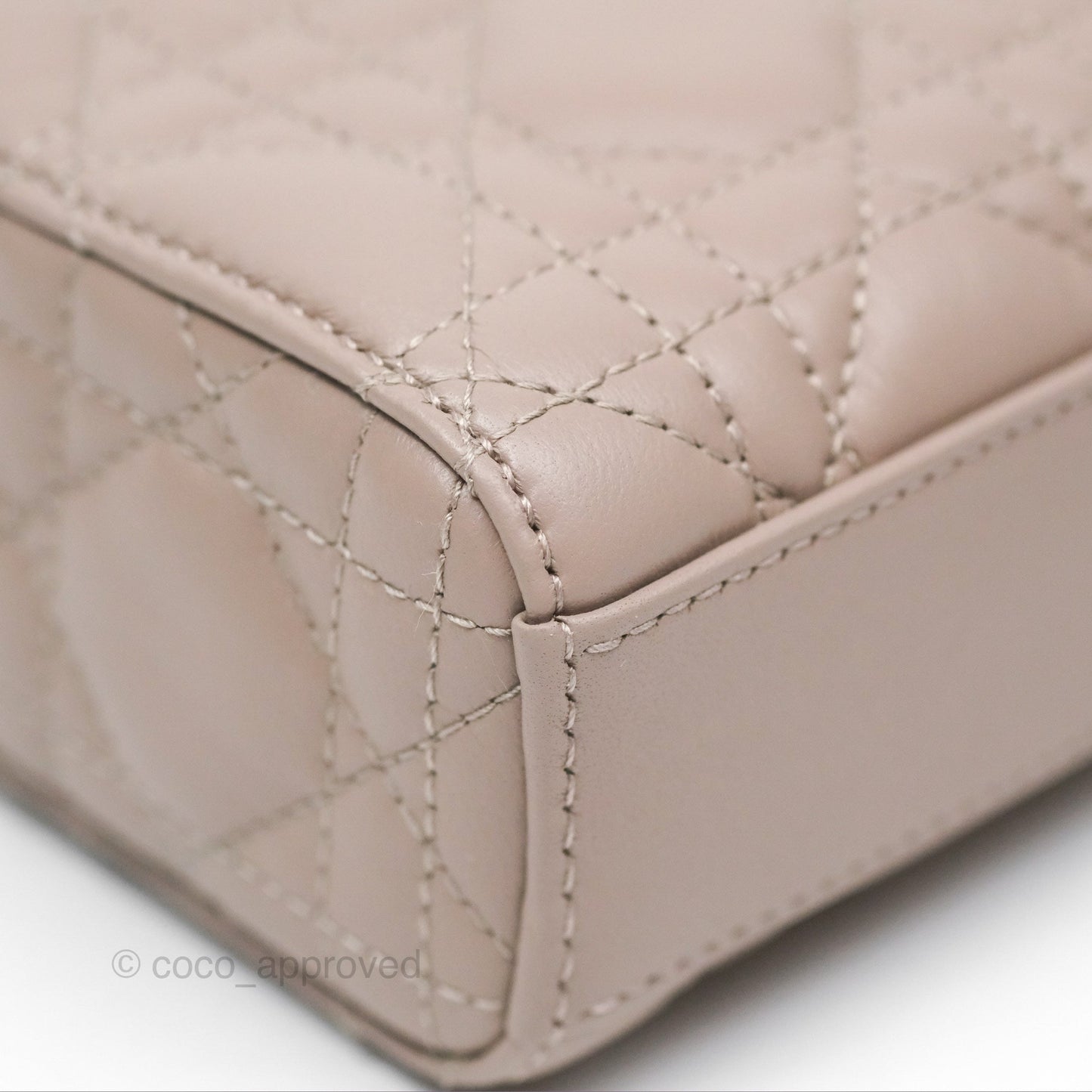 Christian Dior Medium Lady D-Joy Bag Warm Taupe Lambskin Gold Hardware