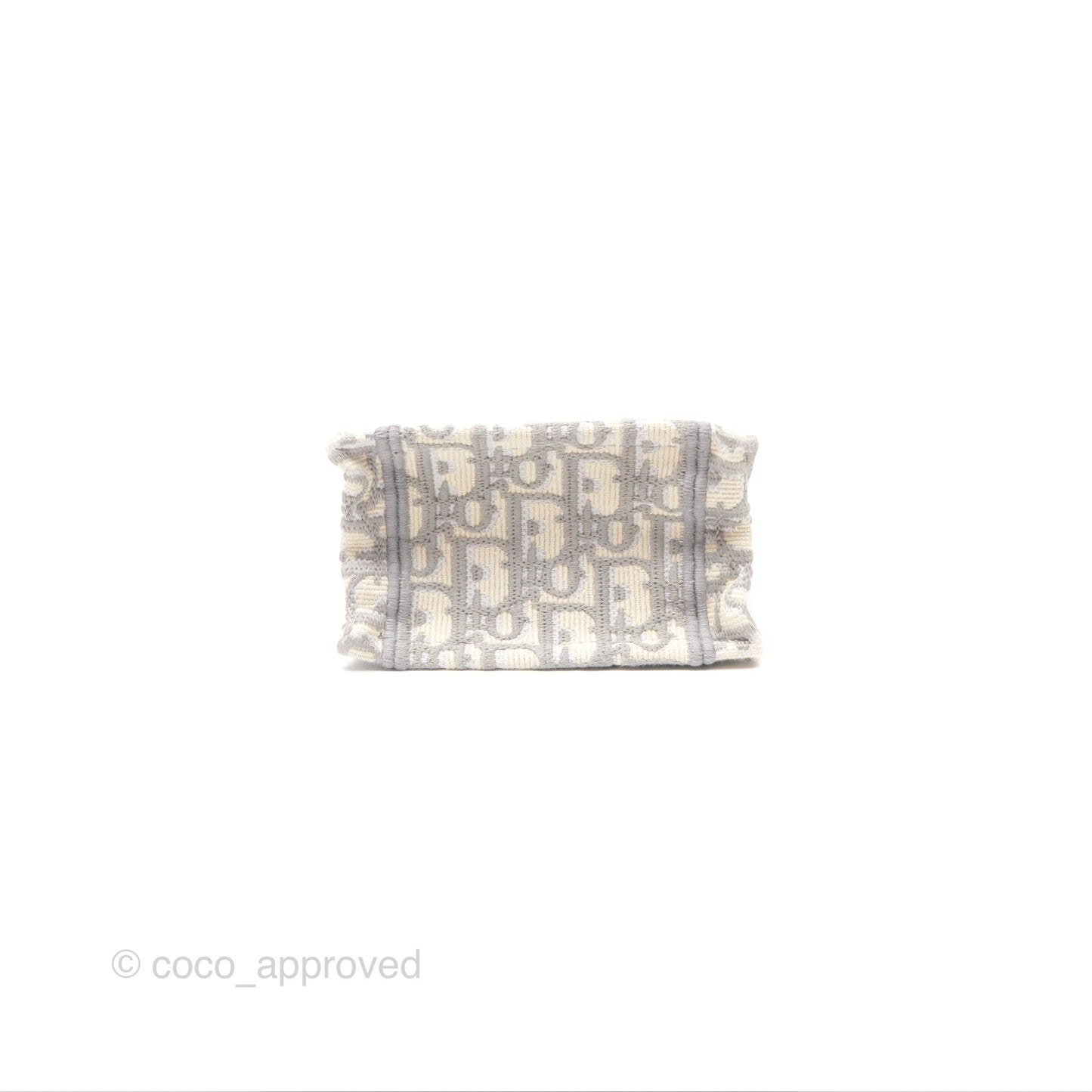 Dior Mini Vertical Gray Oblique Embroidery Book Tote