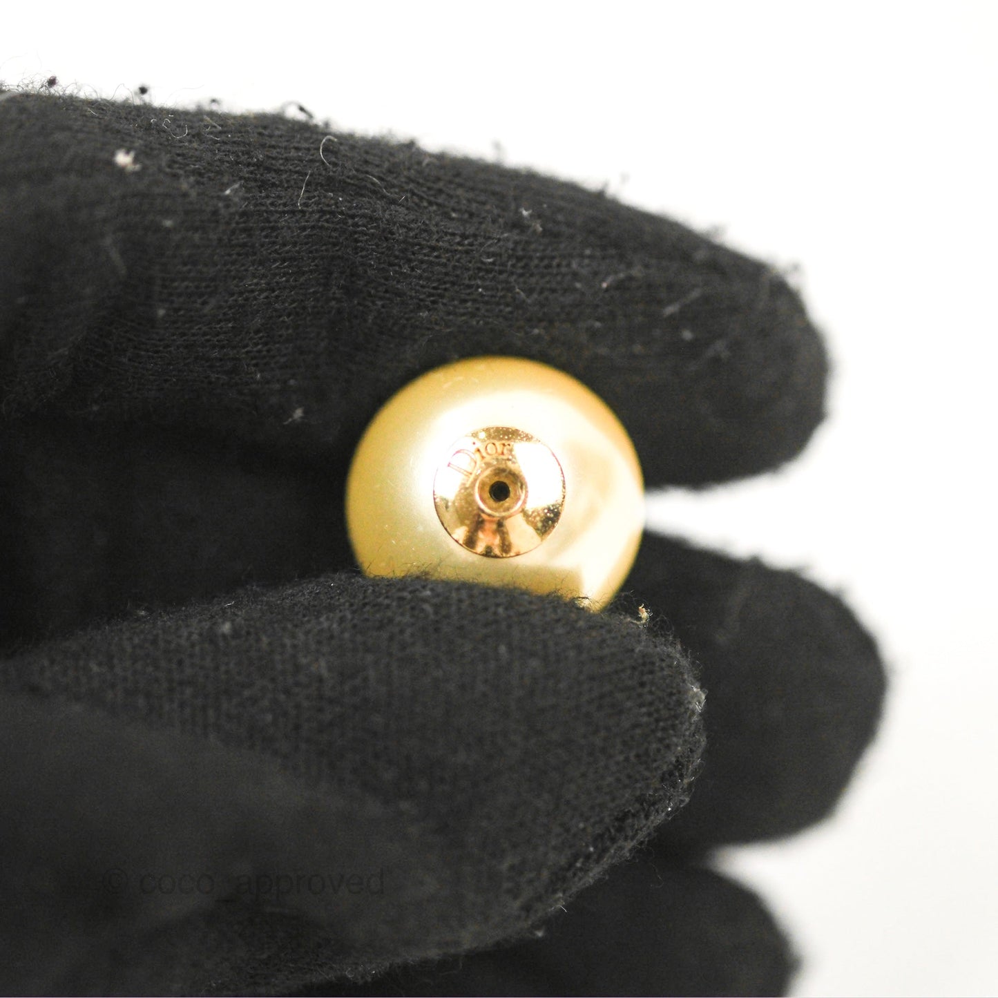 Dior Pearl Earrings Gold Tone