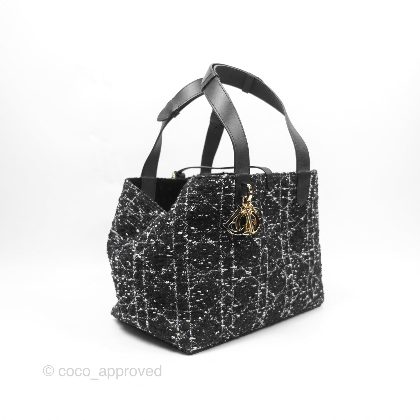 Christian Dior Medium Dior Toujours Bag Black Cannage Tweed